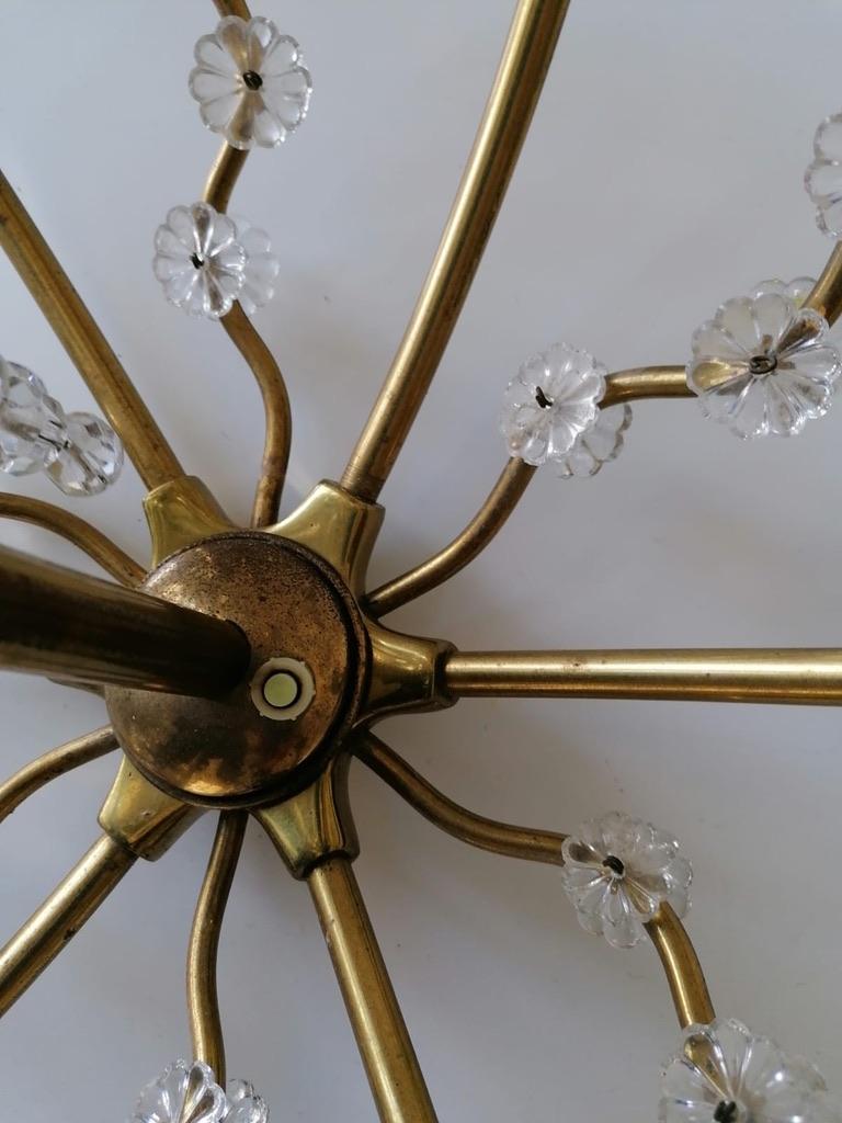 Brass Crystal Chandelier by J.L Lobmeyr In Good Condition For Sale In Vienna, AT