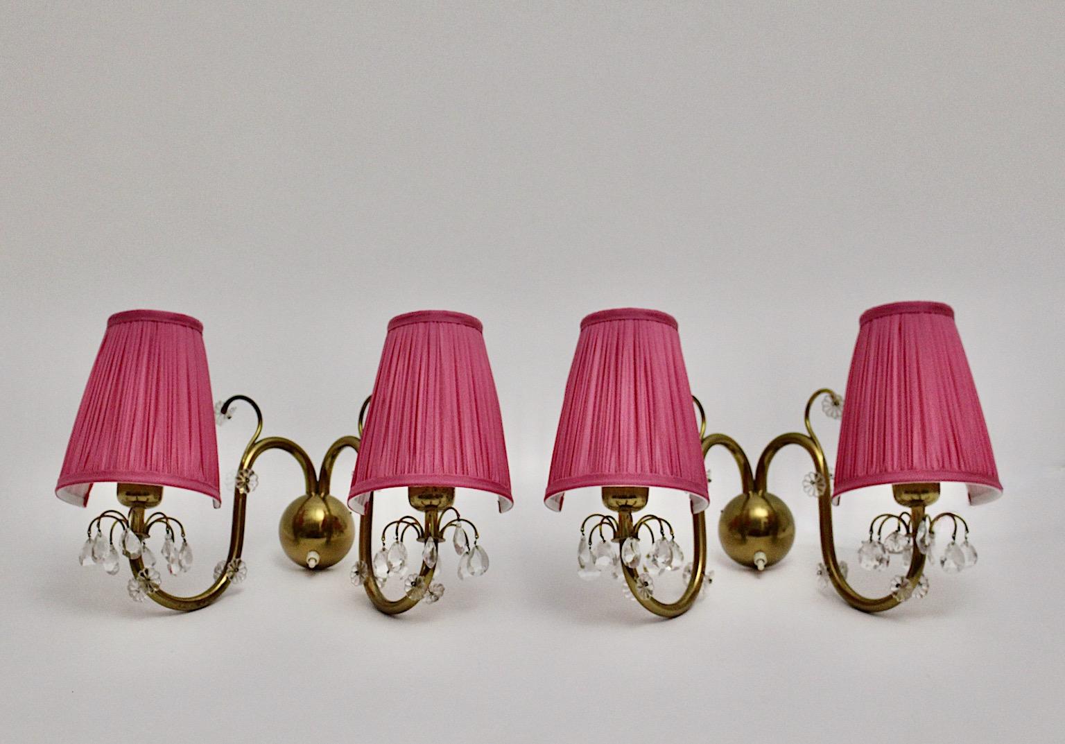 pink glass wall sconce