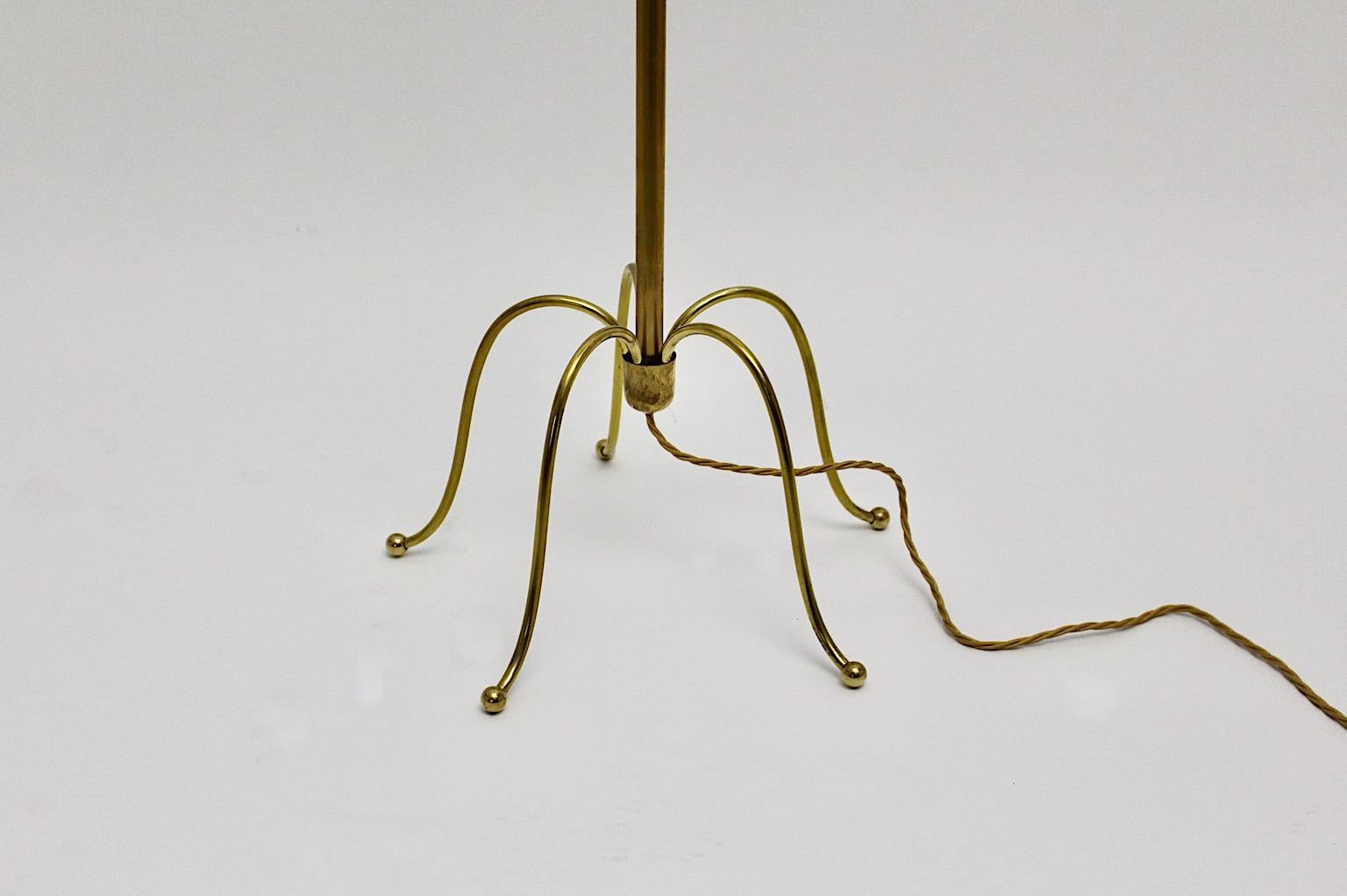 Brass Crystal Glass Vintage Mid-Century Modern Floor Lamp Lobmeyr, 1950, Vienna For Sale 7