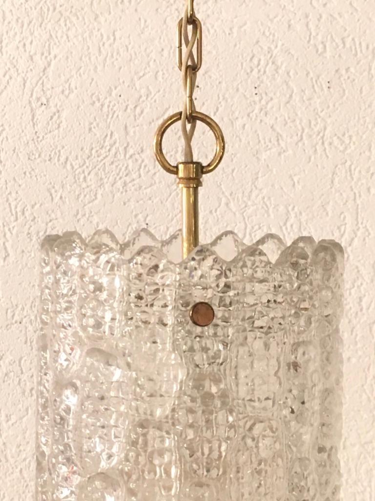 Brass and Crystal Pendant Lamp by Carl Fagerlund In Excellent Condition For Sale In Geneva, CH