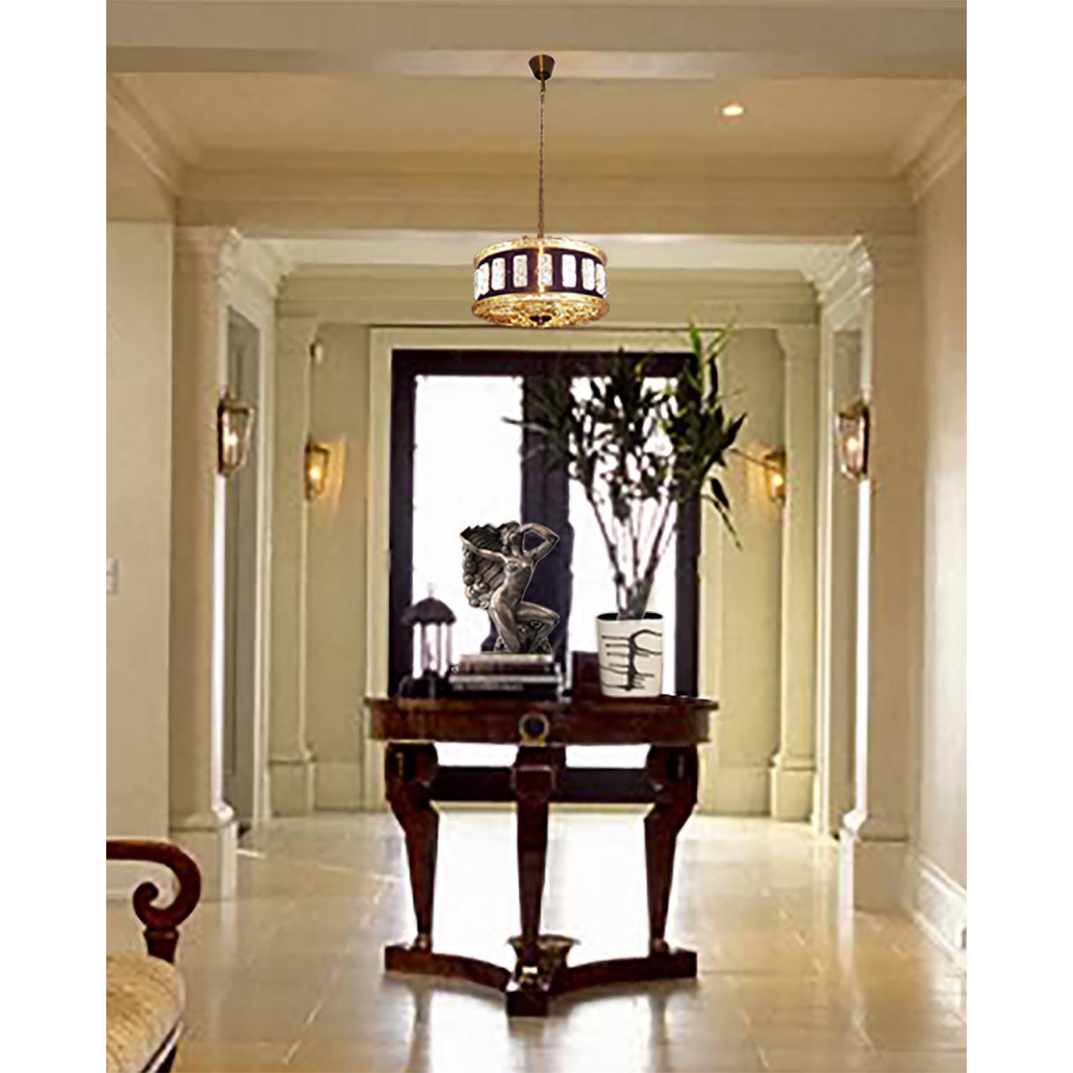 Brass & Crystal Pendant Light, Swedish Mid-Century, Carl Fagerlund Style
Description:
A striking Mid-Century Swedish pendant light in the style of Carl Fagerlund, crafted by Fåglaviks Glass 
Rare ceiling light, Mod. No. 4214, p.8 catalog 1974,