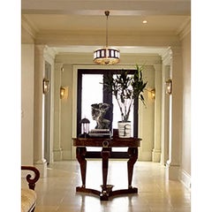 Brass & Crystal Pendant Light, Swedish Mid-Century, Carl Fagerlund Style