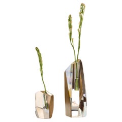 Brass Crystal Shell Vase – Tall 12 Inch Masterpiece for a Modern Home
