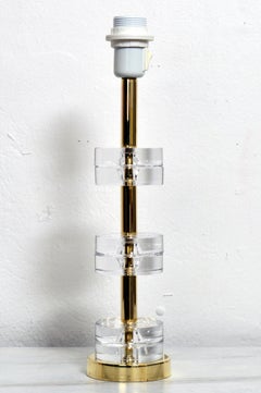 Brass & Crystal Table Lamp by Carl Fagerlund for Orrefors, Sweden