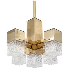 Brass Cubic Chandelier by Scholar