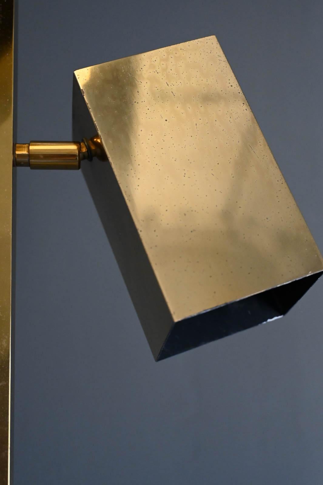Brass Cubist Floor Lamp by Robert Sonneman for Koch & Lowy, ca. 1970 3