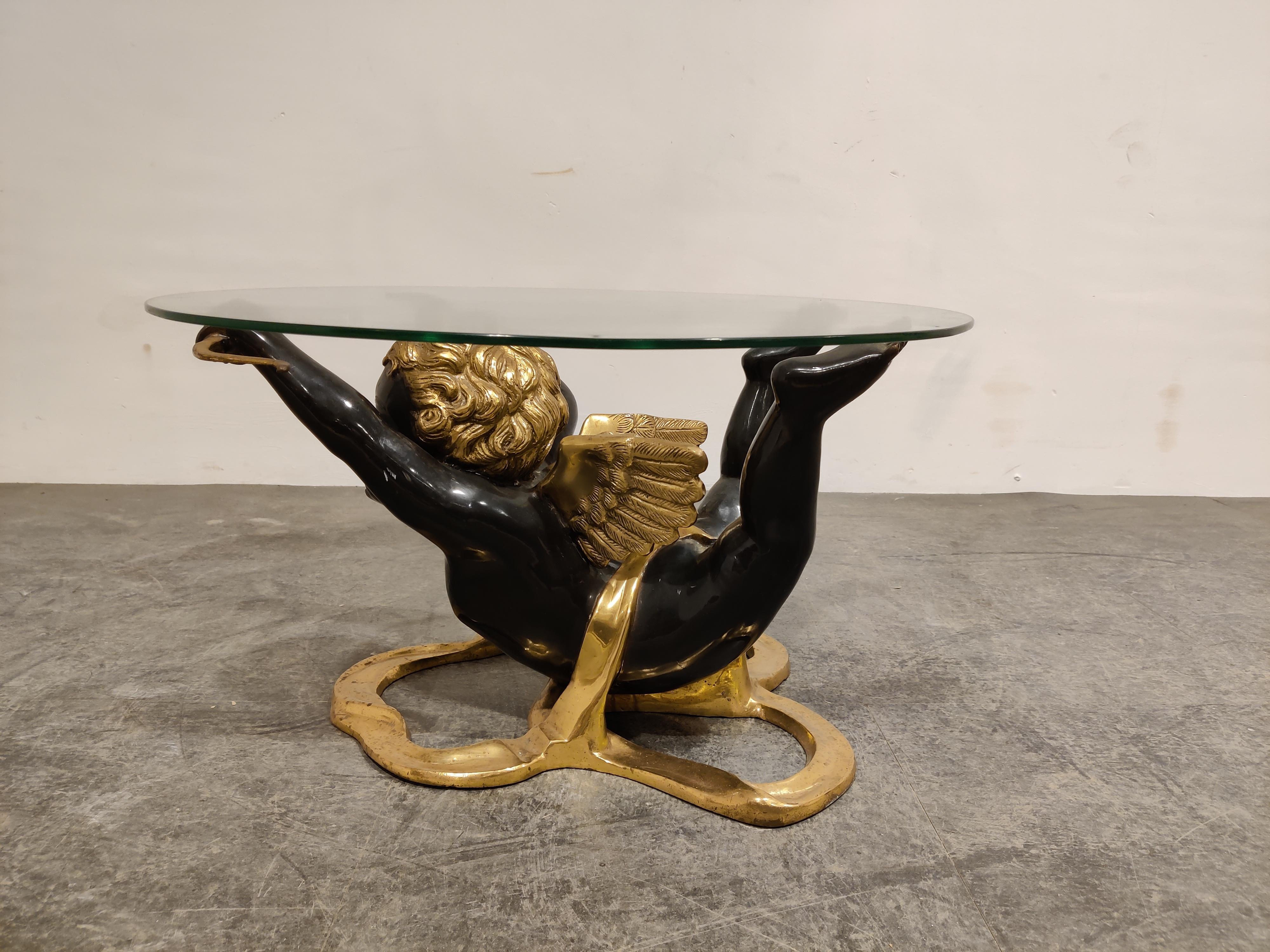 Late 20th Century Brass Cupid Coffee Table, 1970s