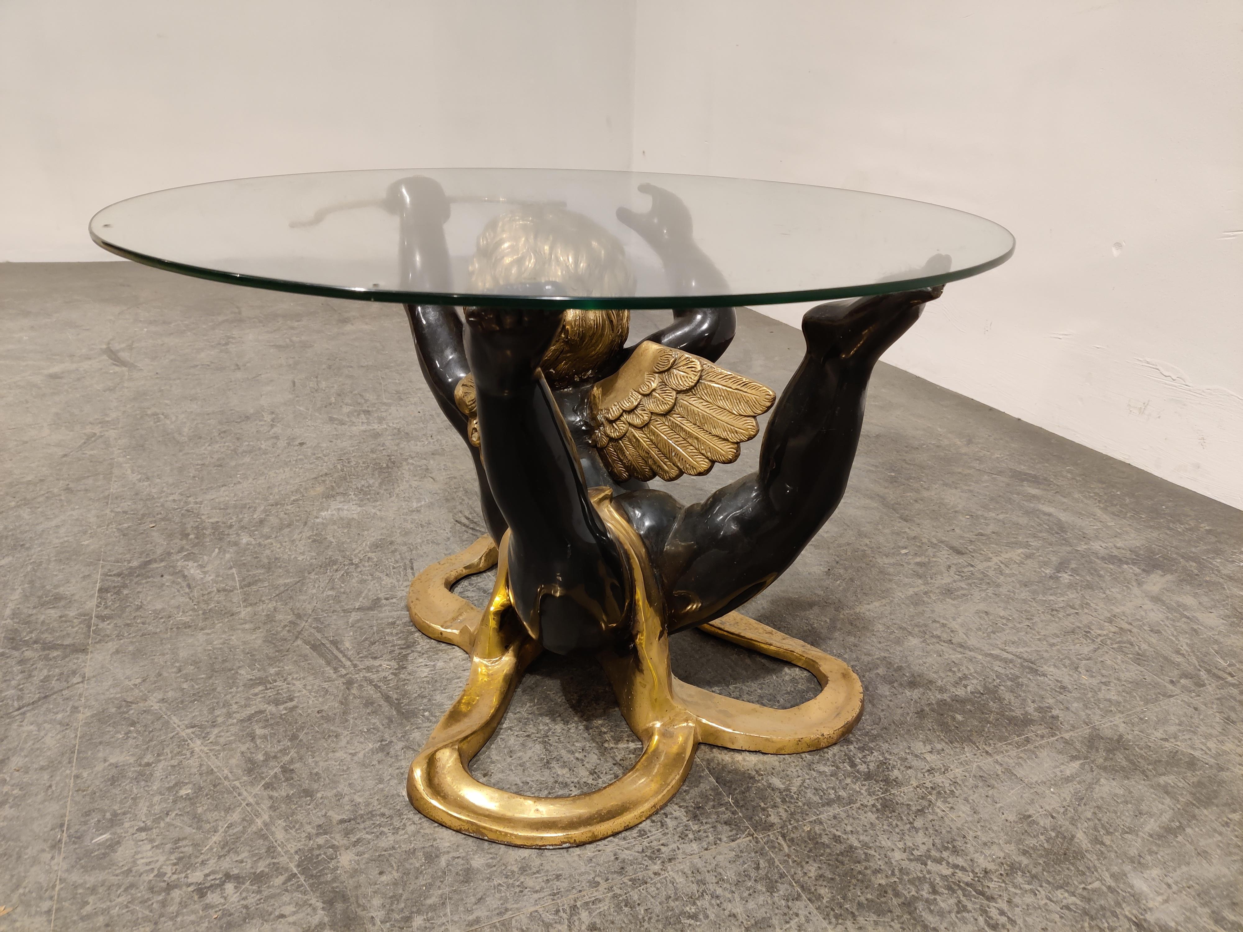 Brass Cupid Coffee Table, 1970s 1