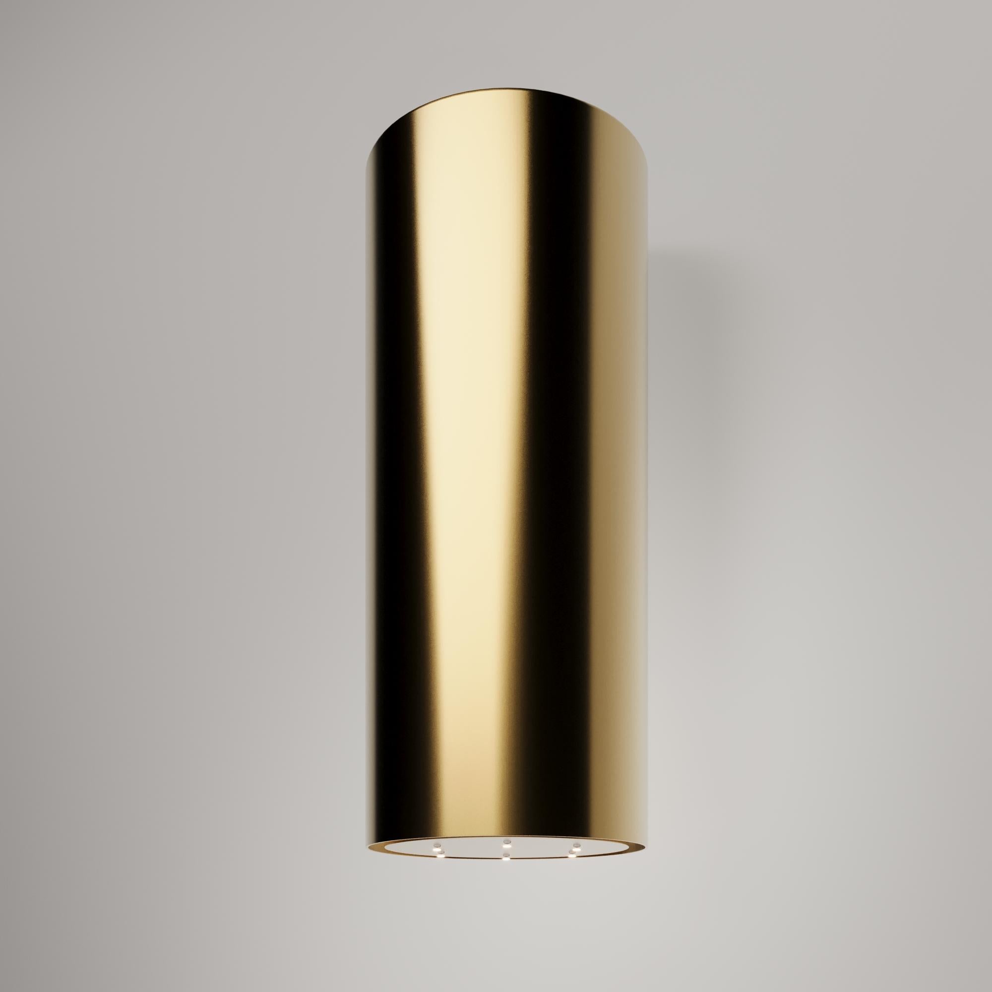 Polished Brass Cylinder Range Hood - OLIVIA 2.0 - Custom For Sale