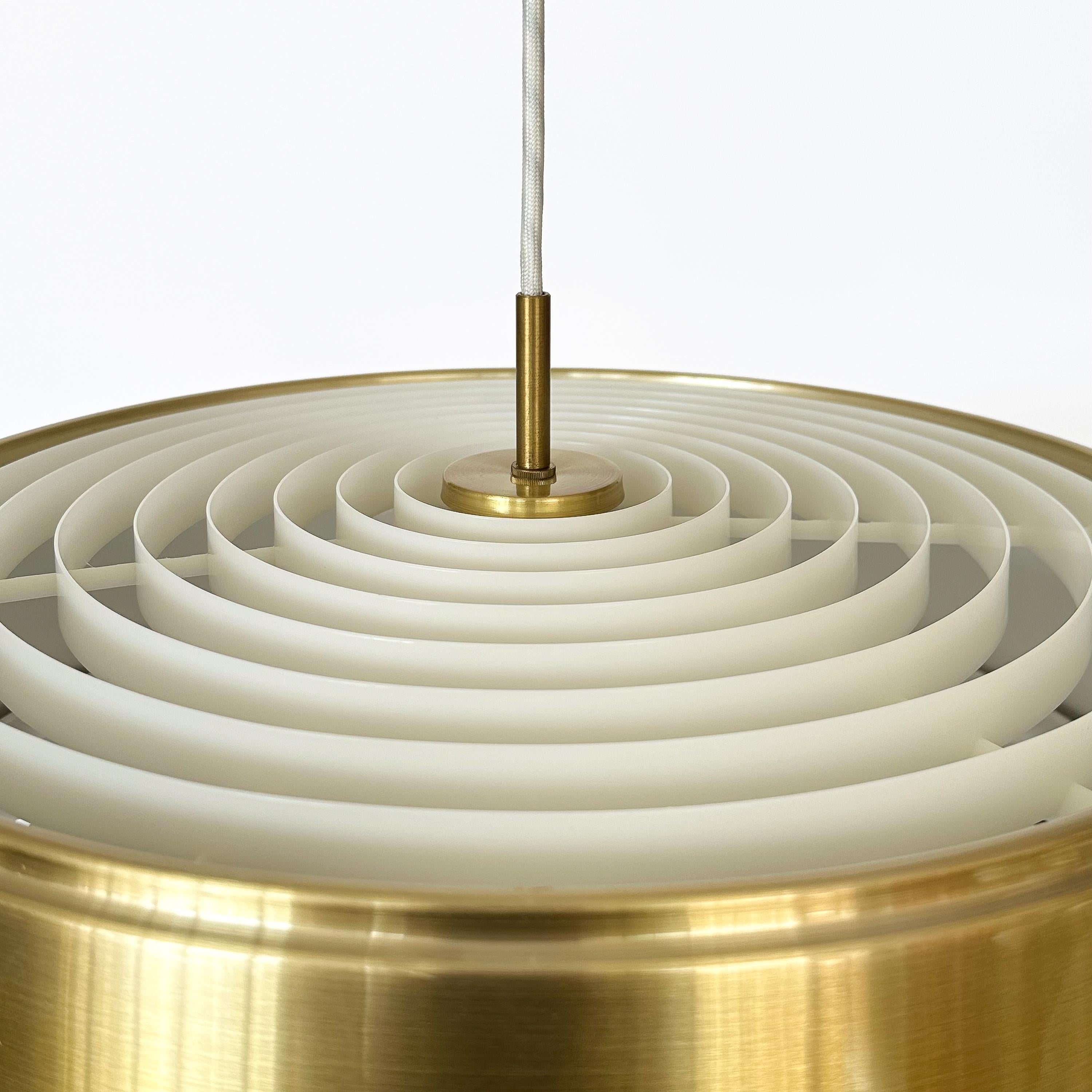 Brass Cylindrical Pendant Lamp by Sven Middelboe for Nordisk Solar For Sale 3