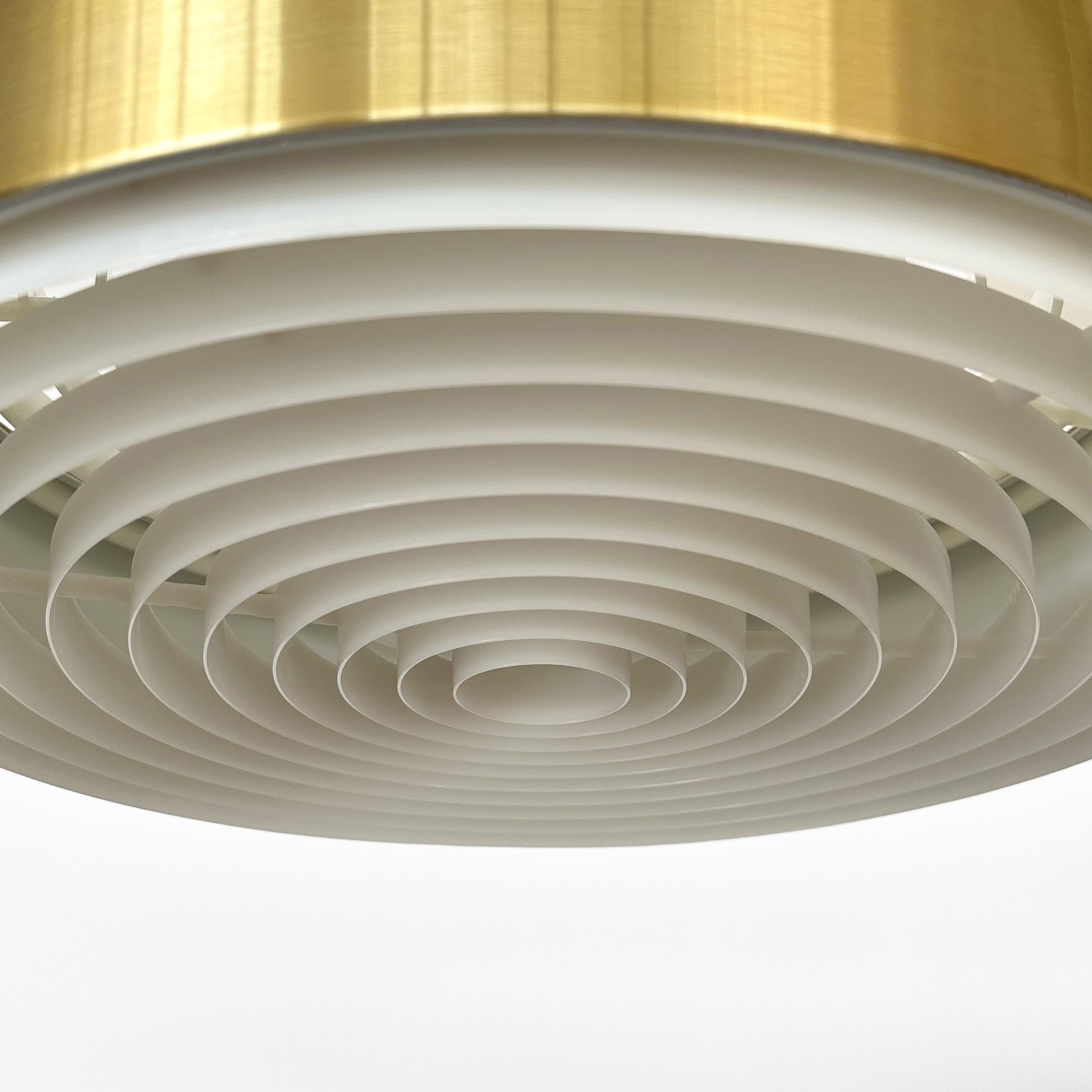 Brass Cylindrical Pendant Lamp by Sven Middelboe for Nordisk Solar For Sale 5