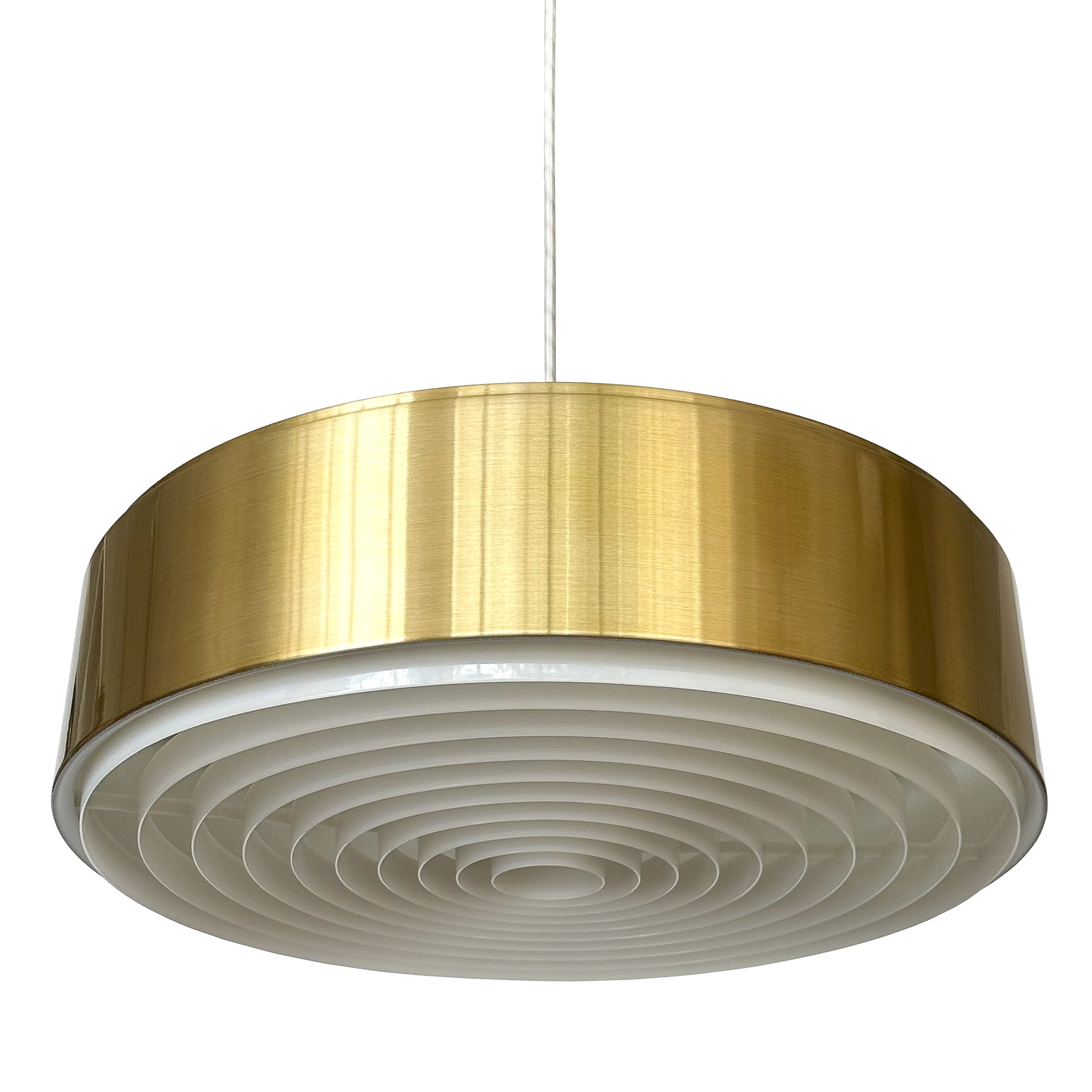 Brass Cylindrical Pendant Lamp by Sven Middelboe for Nordisk Solar For Sale  at 1stDibs