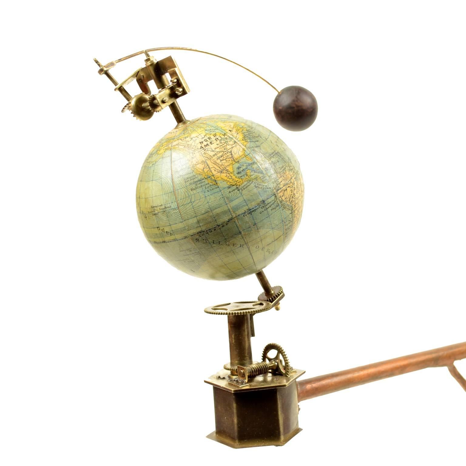 Mid-19th Century Antique Brass Czech Orrery Astronomical Instruments Made by Jan Felkl in 1870 For Sale
