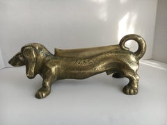 Brass Dachshund Dog Boot Scraper Door Stop