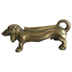 Vintage Brass Dachshund Dog Boot Scraper Door Stop