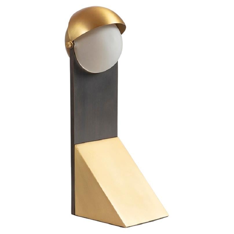 Brass Dance of Geometry Table Lamp by Square in Circle For Sale