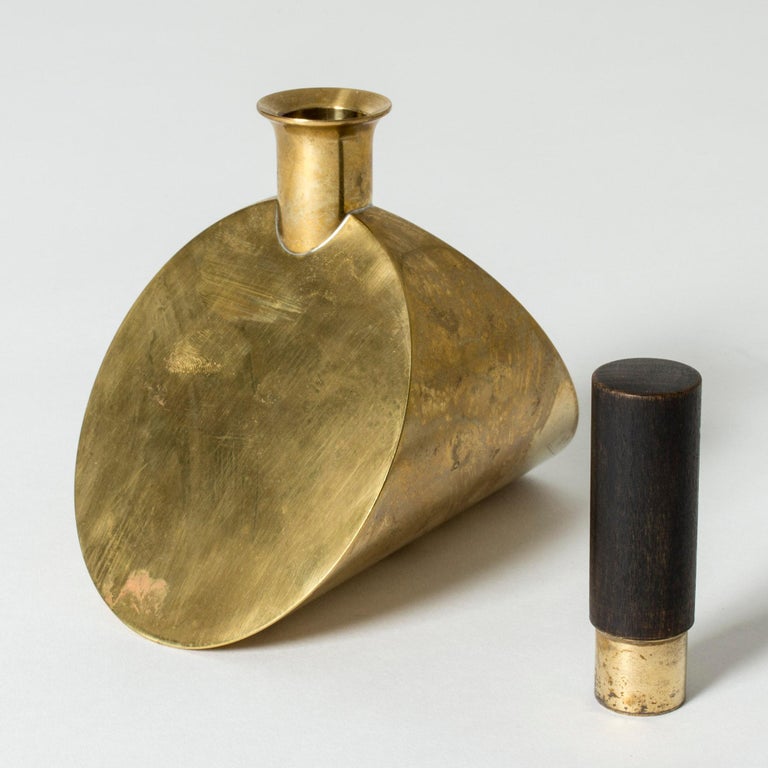 Ebony Brass Decanter by Pierre Forssell for Skultuna, Sweden For Sale