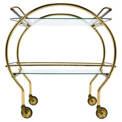 Brass Deco Style Bar Cart