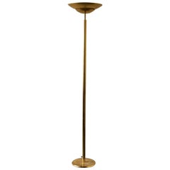 Brass Deco Torchère Floor Lamp