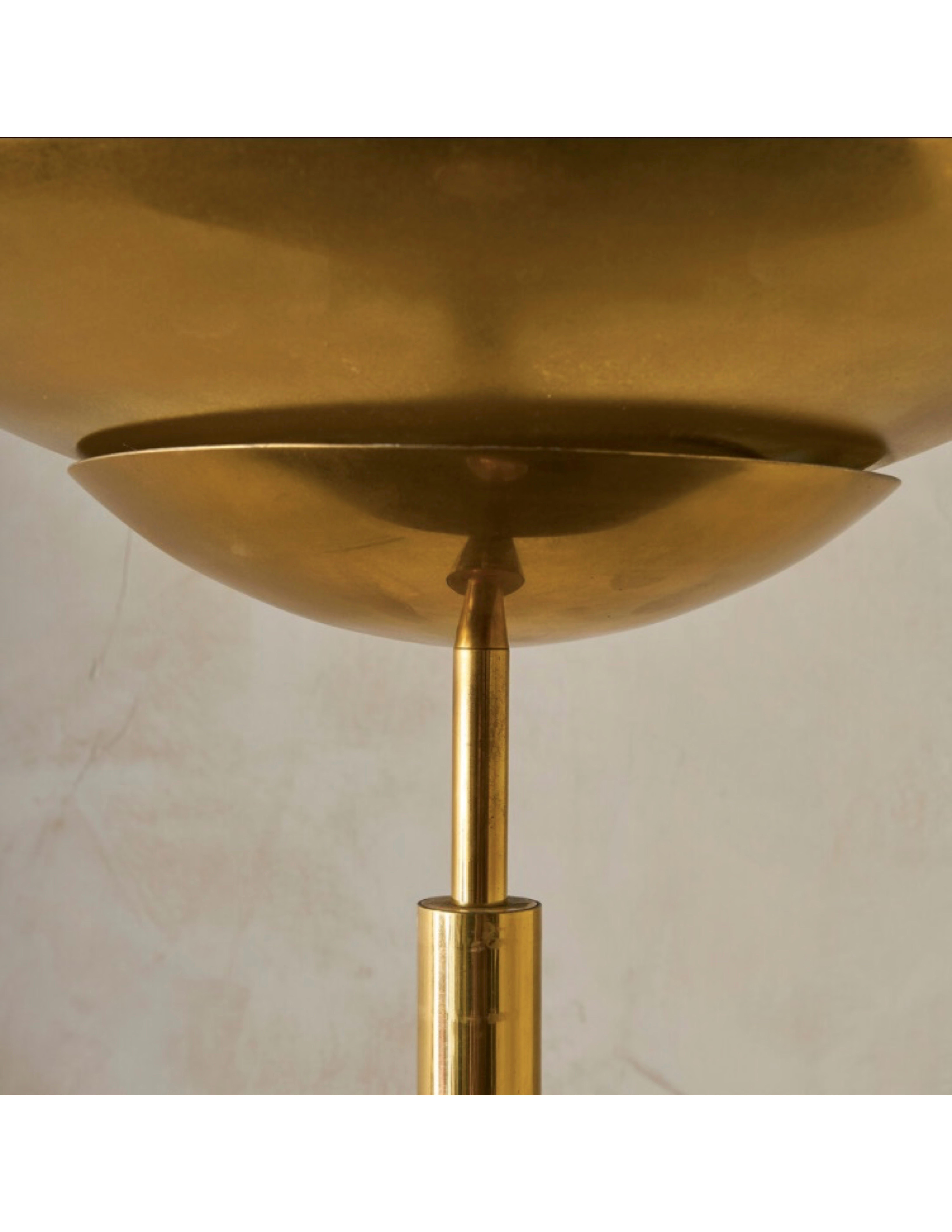 Brass Deco Torchère Floor Lamp In Good Condition In Chicago, IL