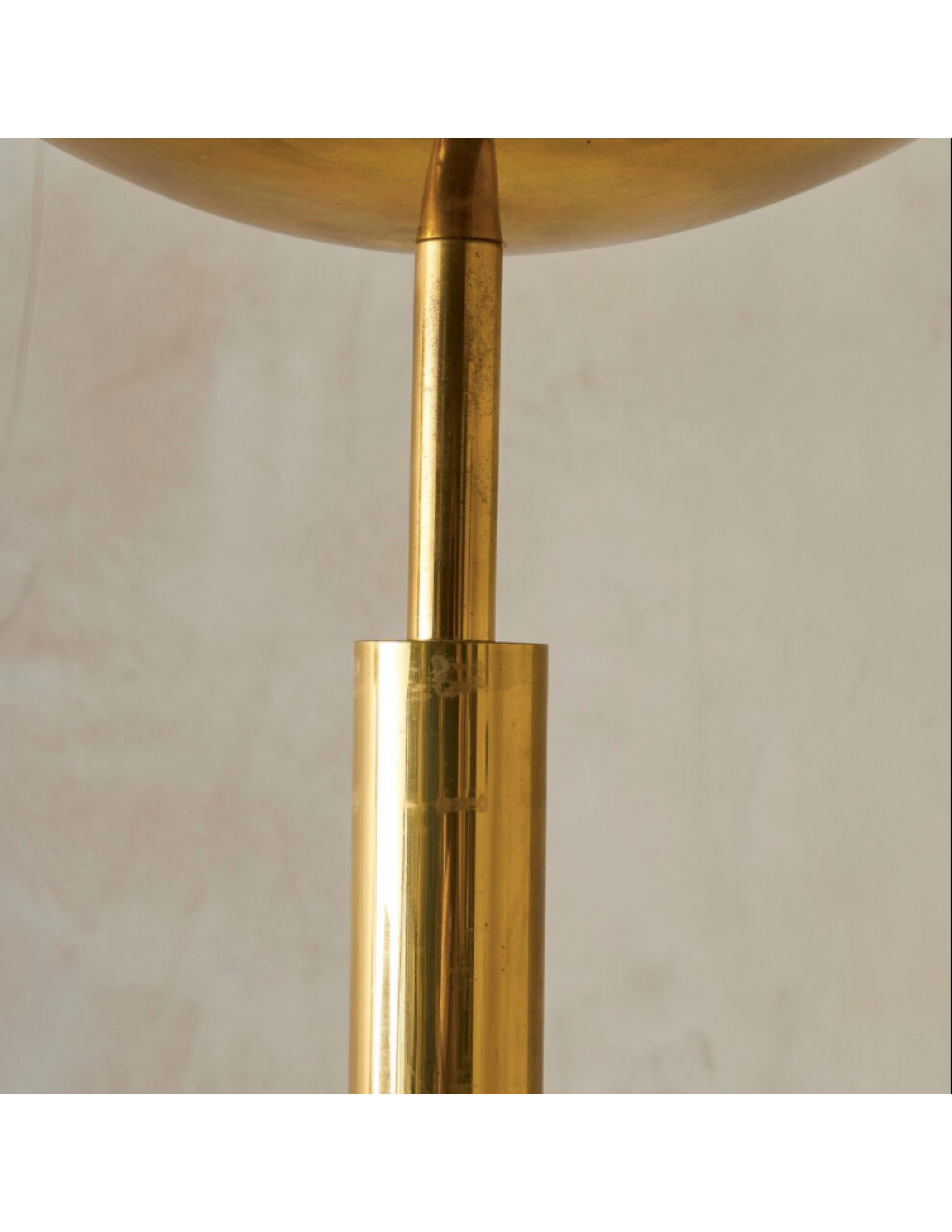 20th Century Brass Deco Torchère Floor Lamp