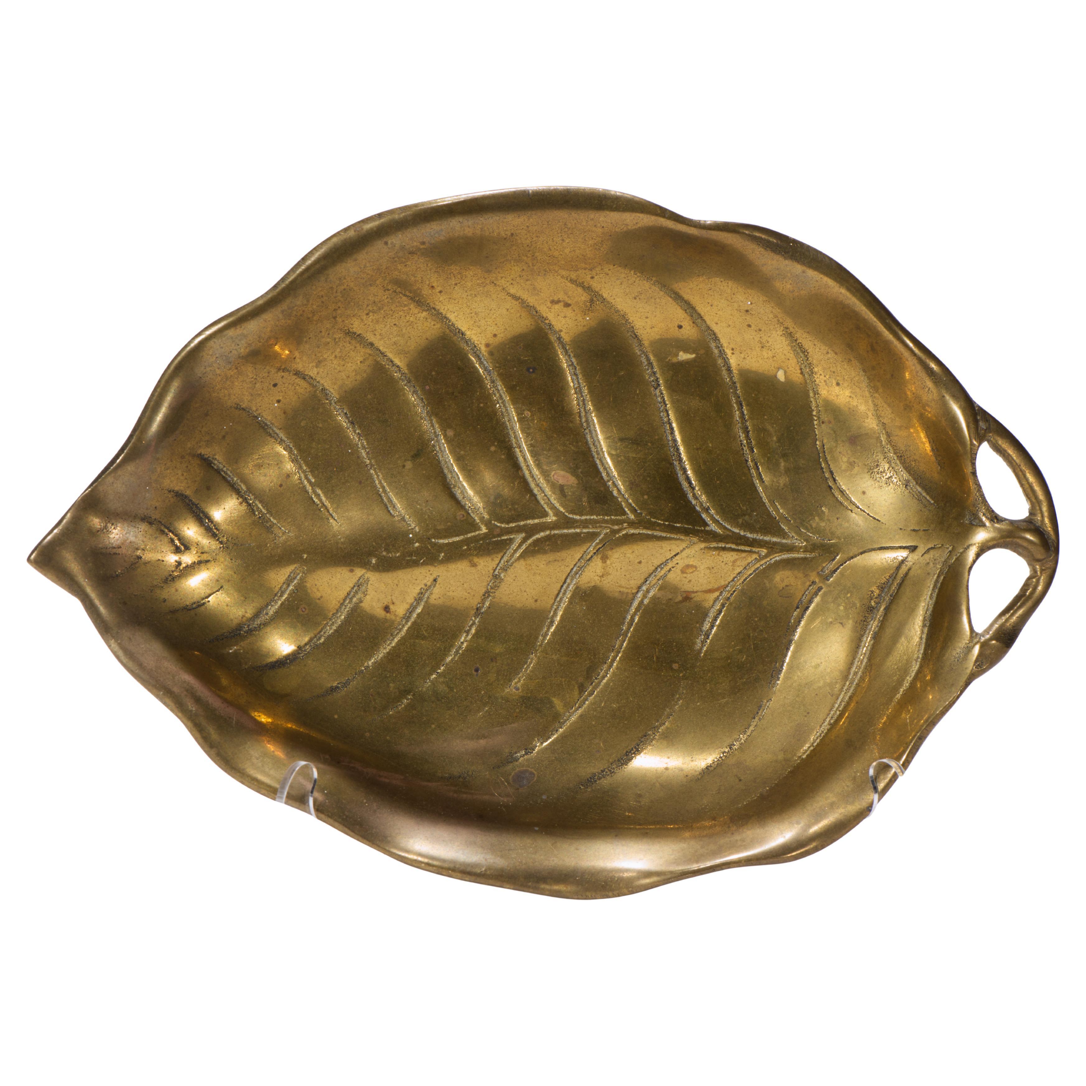 Dekoratives Messing-Tablett Schale Vide-Poche, Mid Century Modern