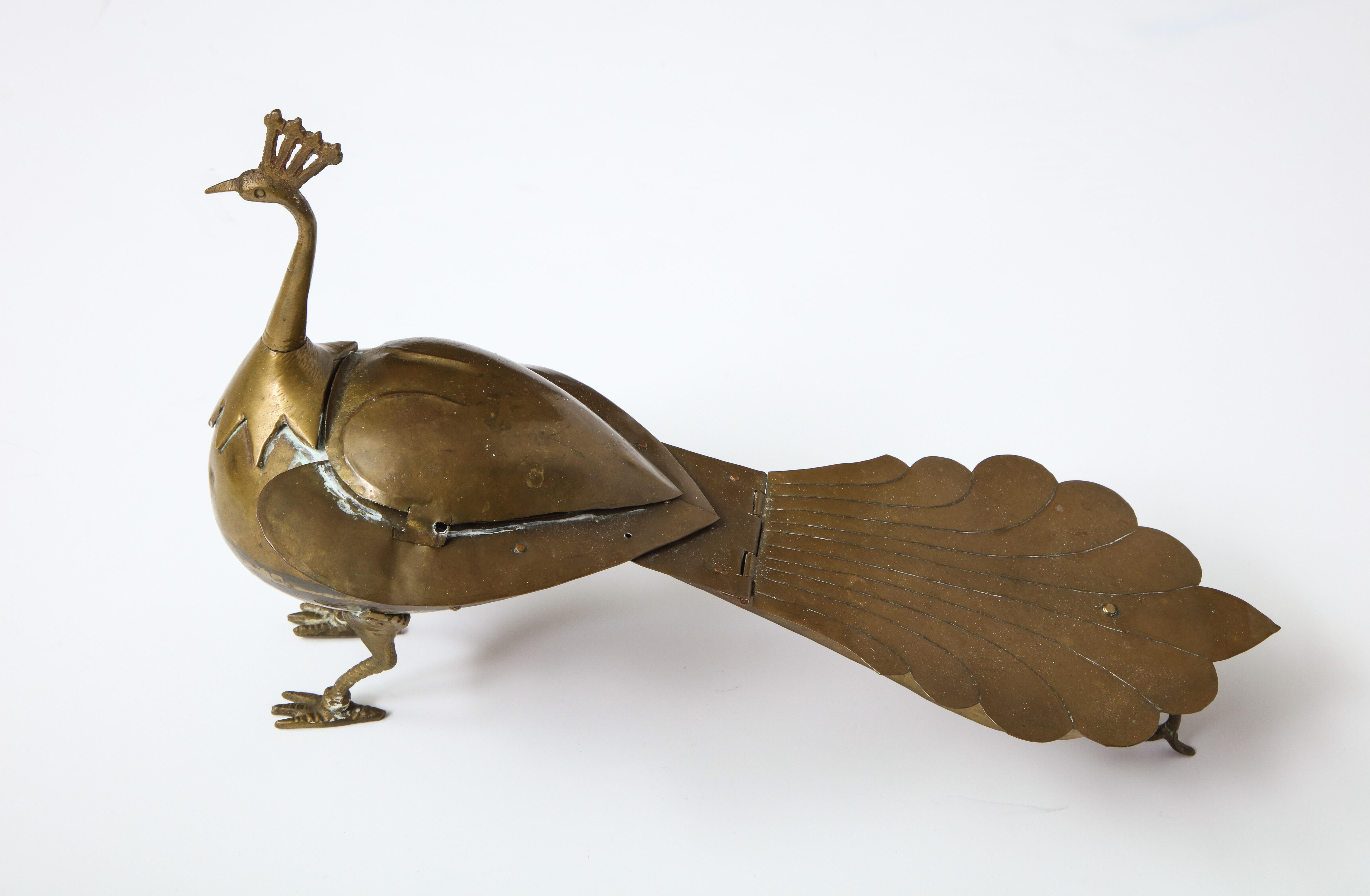American Brass Decorative Peacock with Storage Compartments