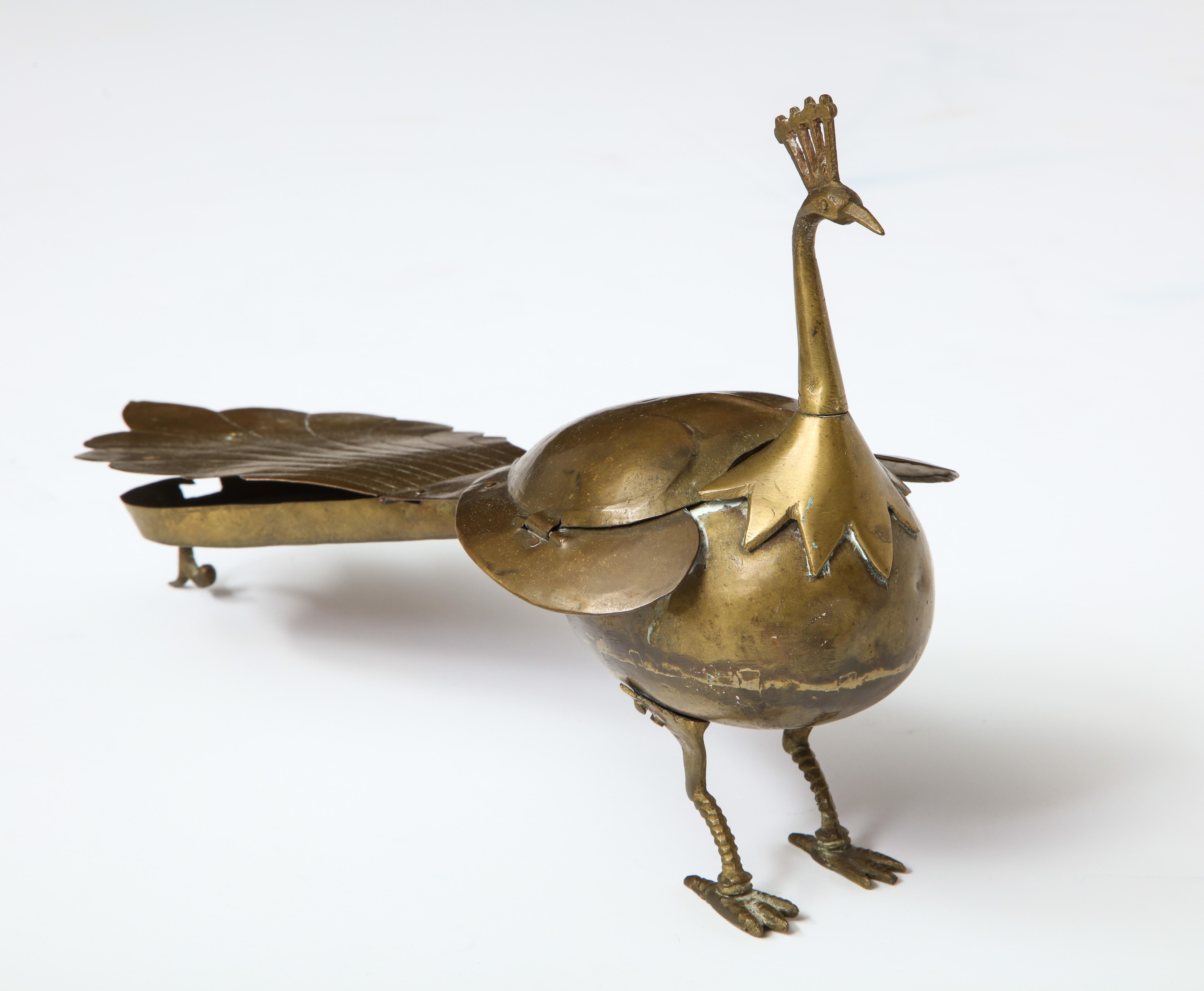 Brass Decorative Peacock with Storage Compartments 1