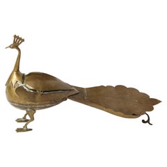 Brass Decorative Peacock with Storage Compartments