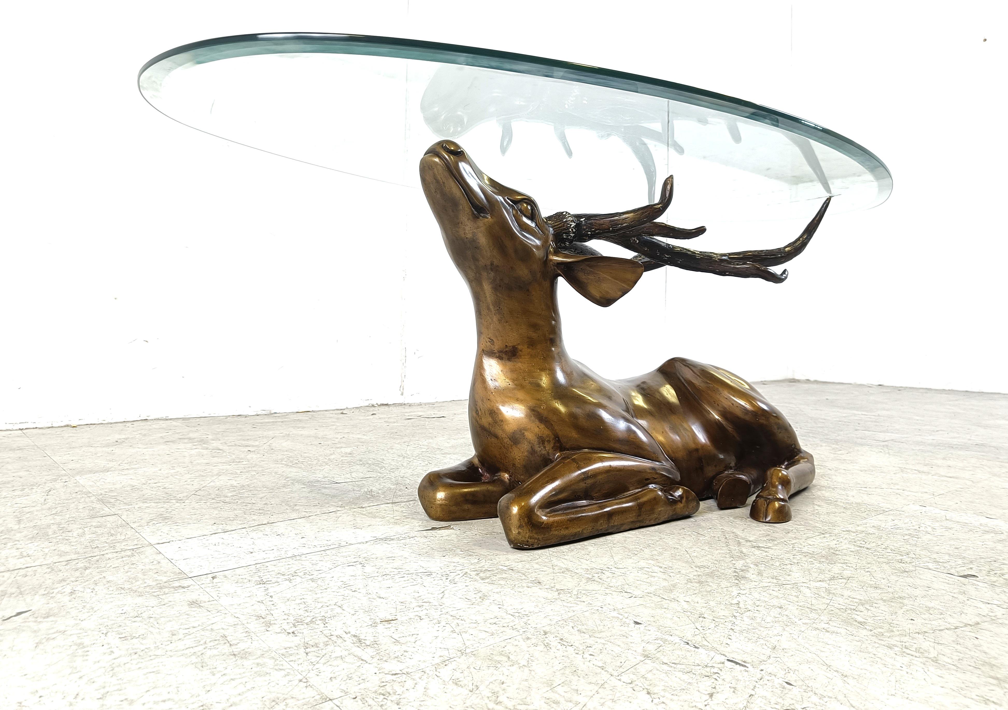 Brass deer coffee table, 1970s 4
