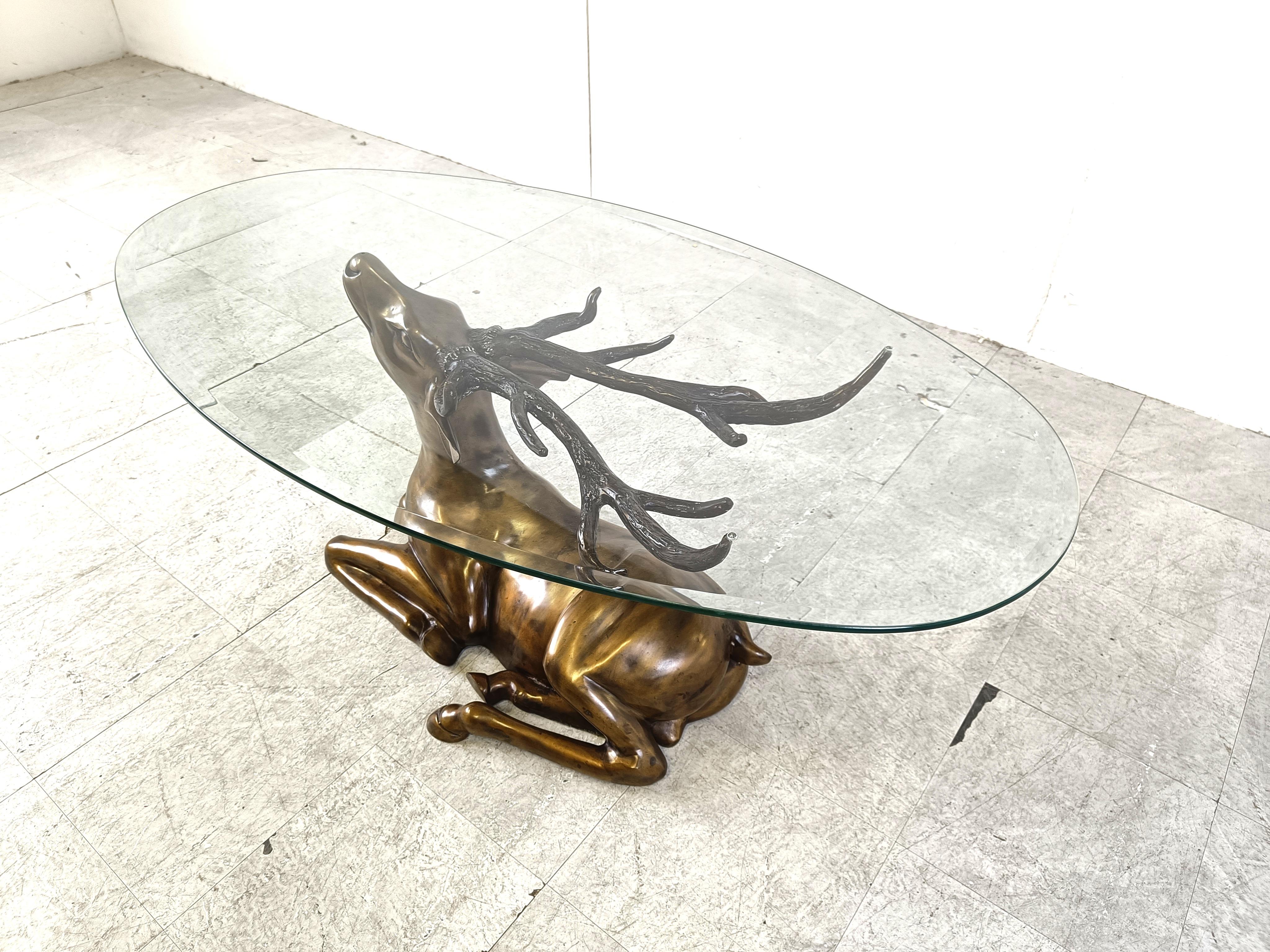 Brass deer coffee table, 1970s 5