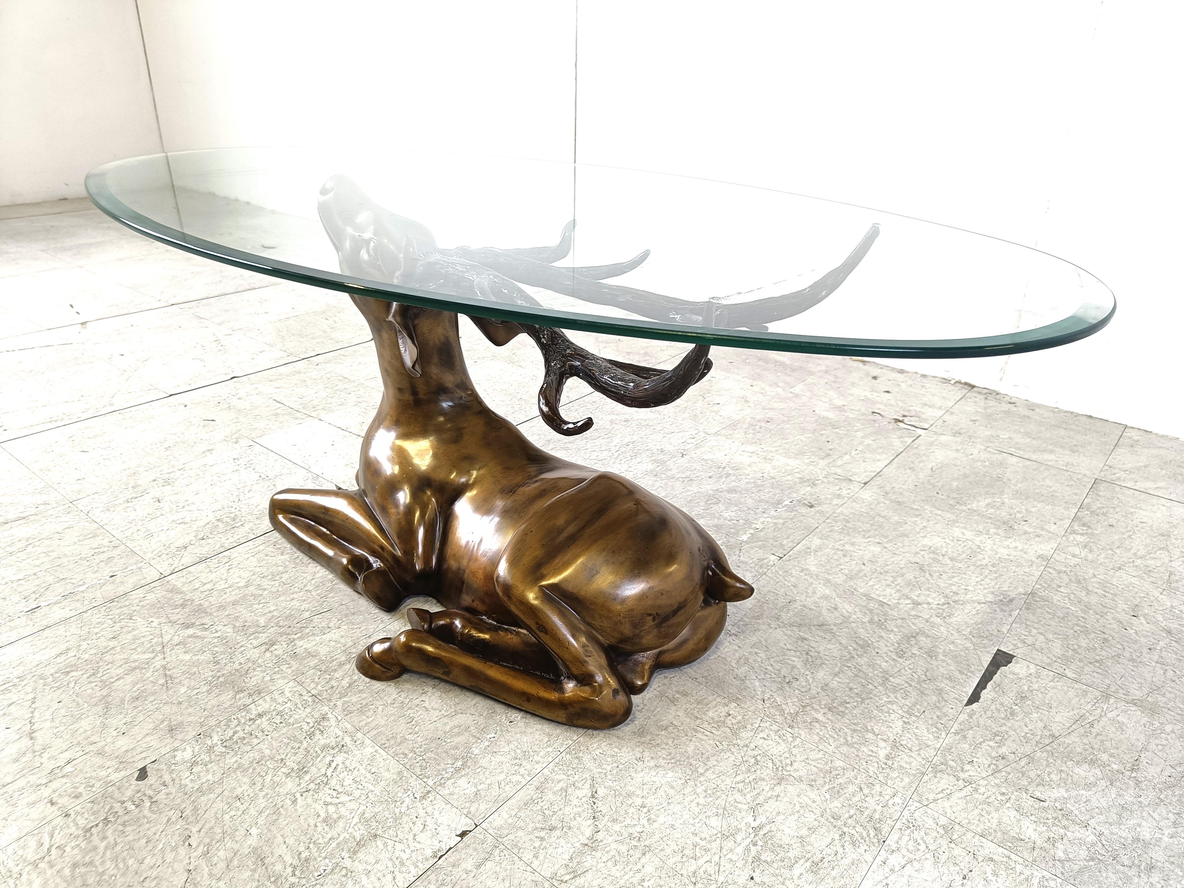 Brass deer coffee table, 1970s 6
