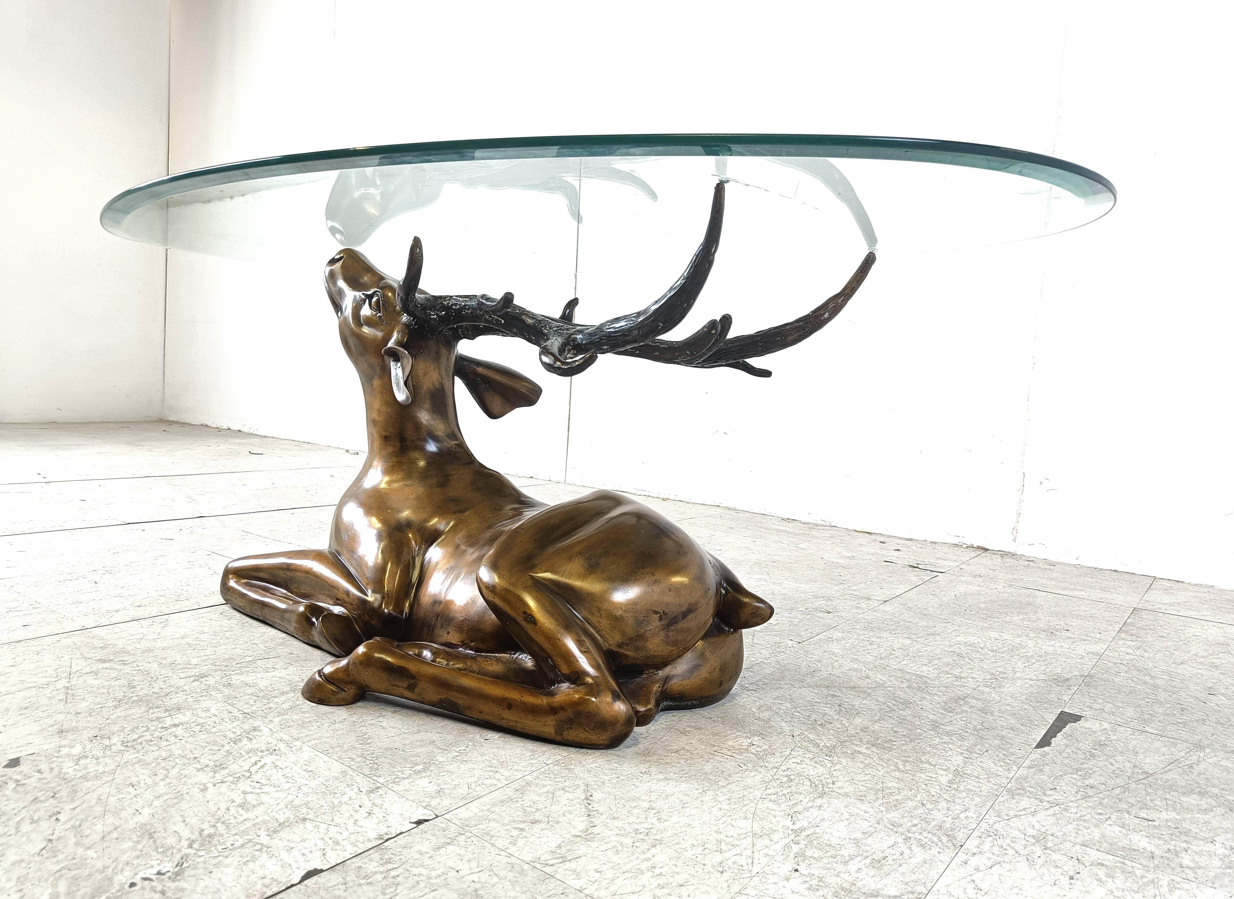 Brass deer coffee table, 1970s 7