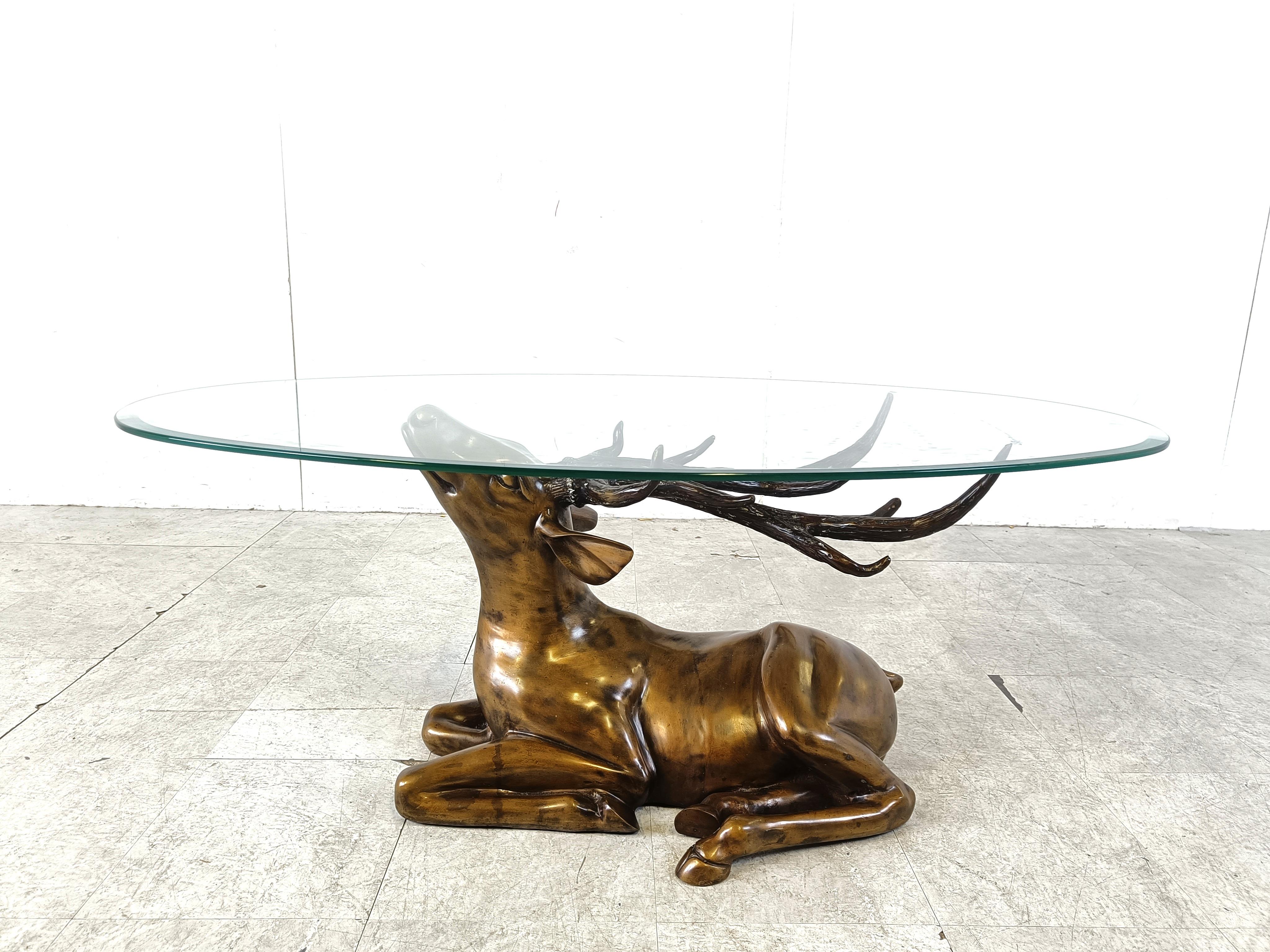Late 20th Century Brass deer coffee table, 1970s
