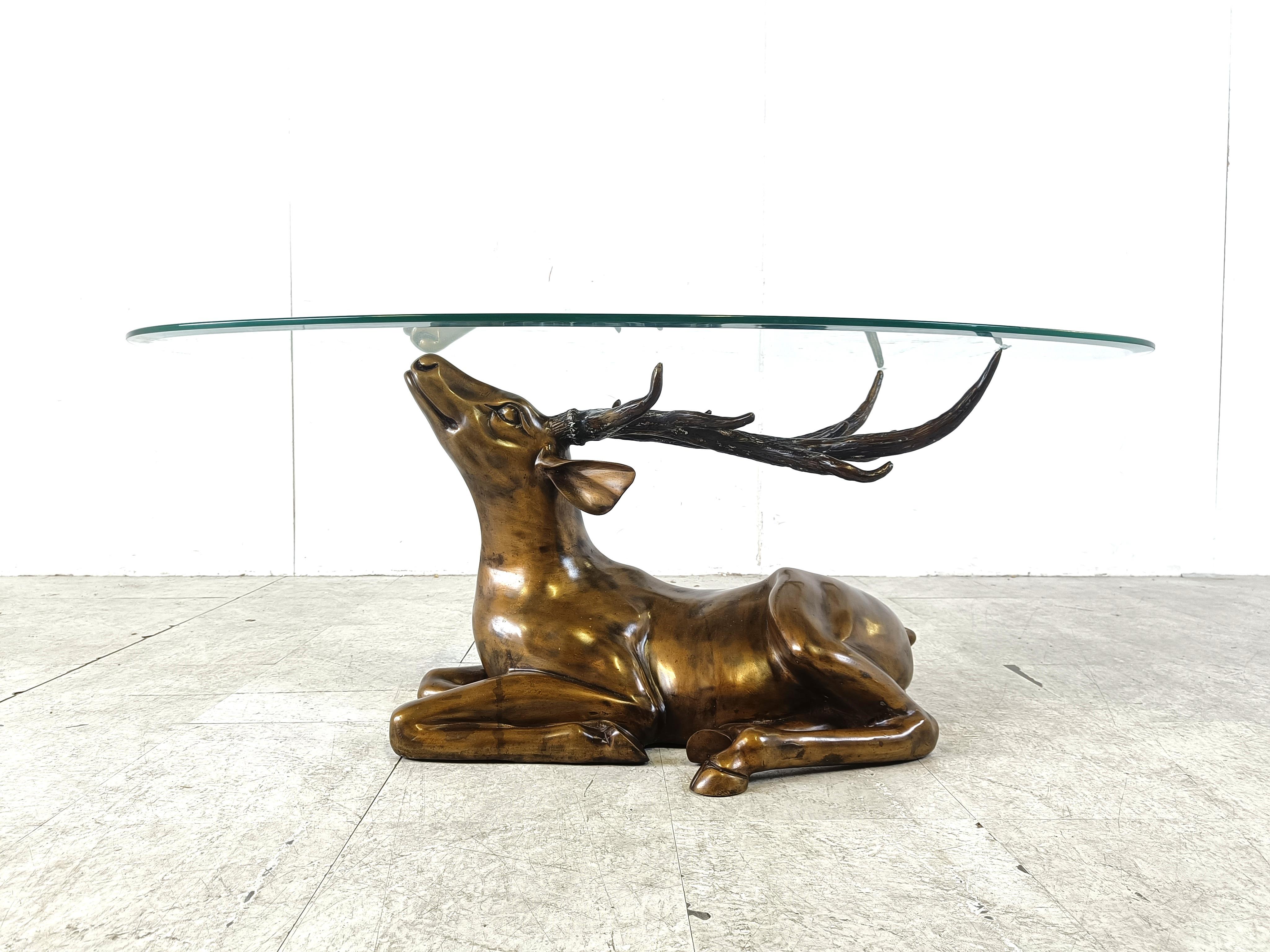 Brass deer coffee table, 1970s 1