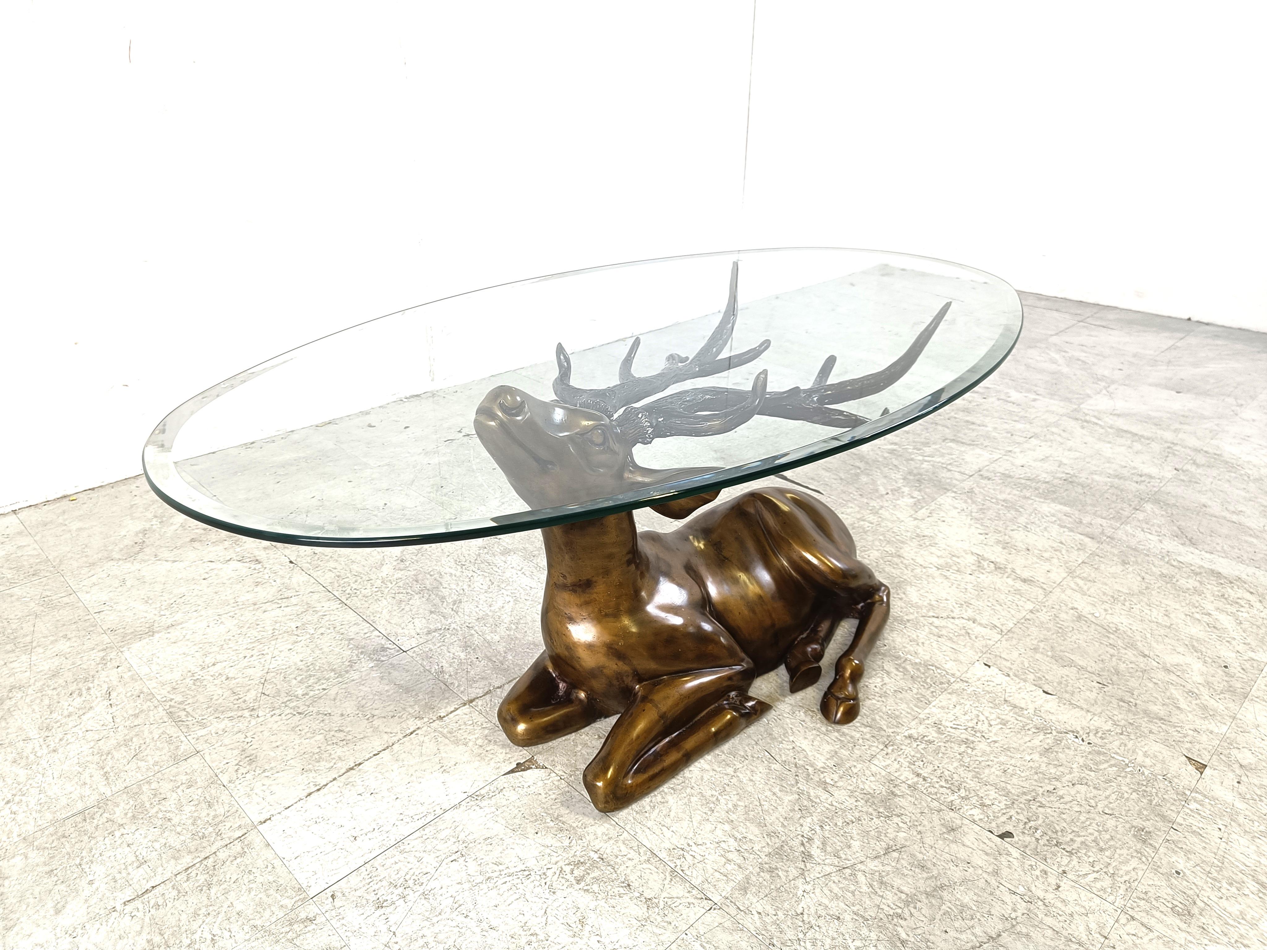 Brass deer coffee table, 1970s 2