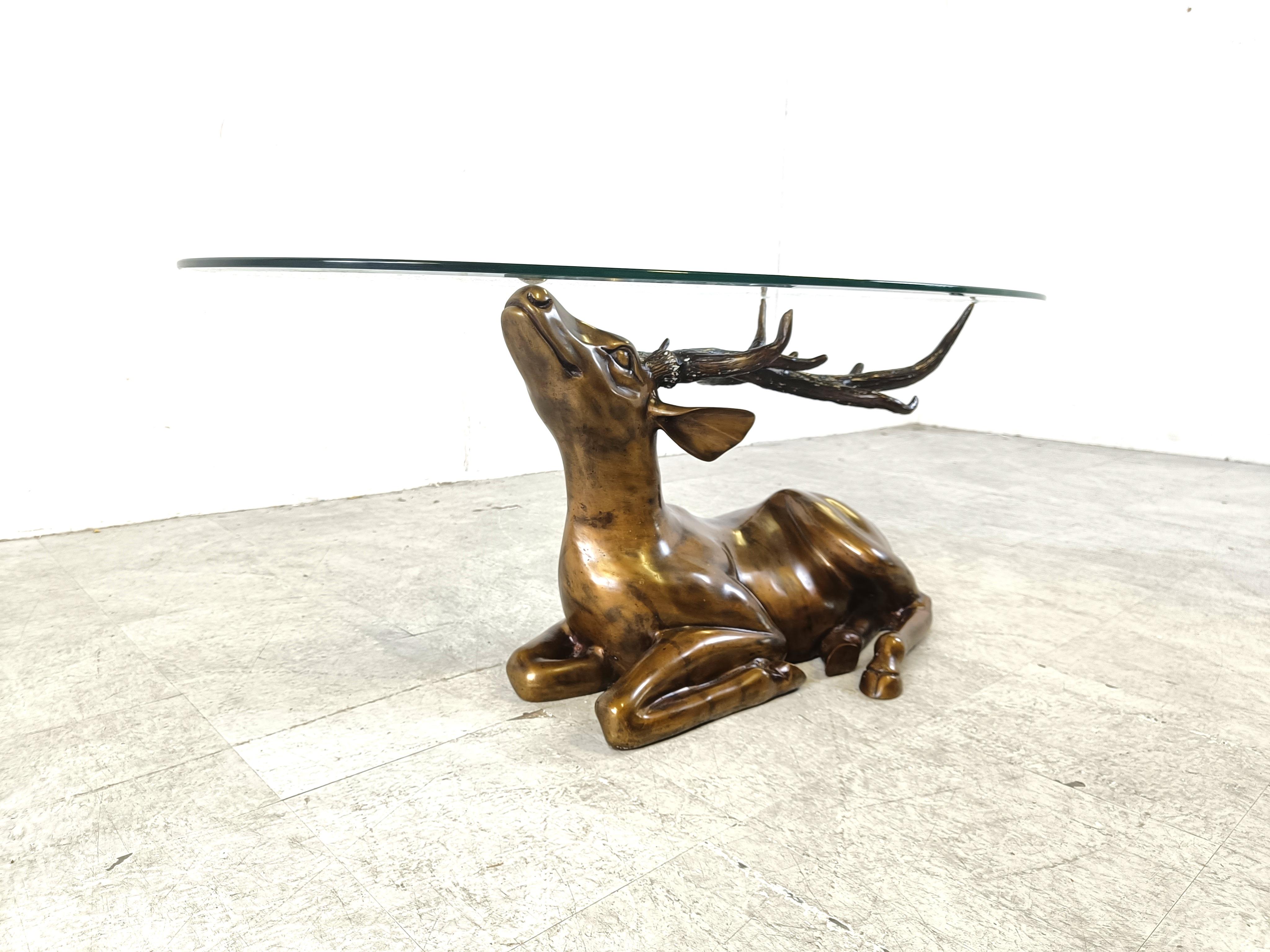 Brass deer coffee table, 1970s 3