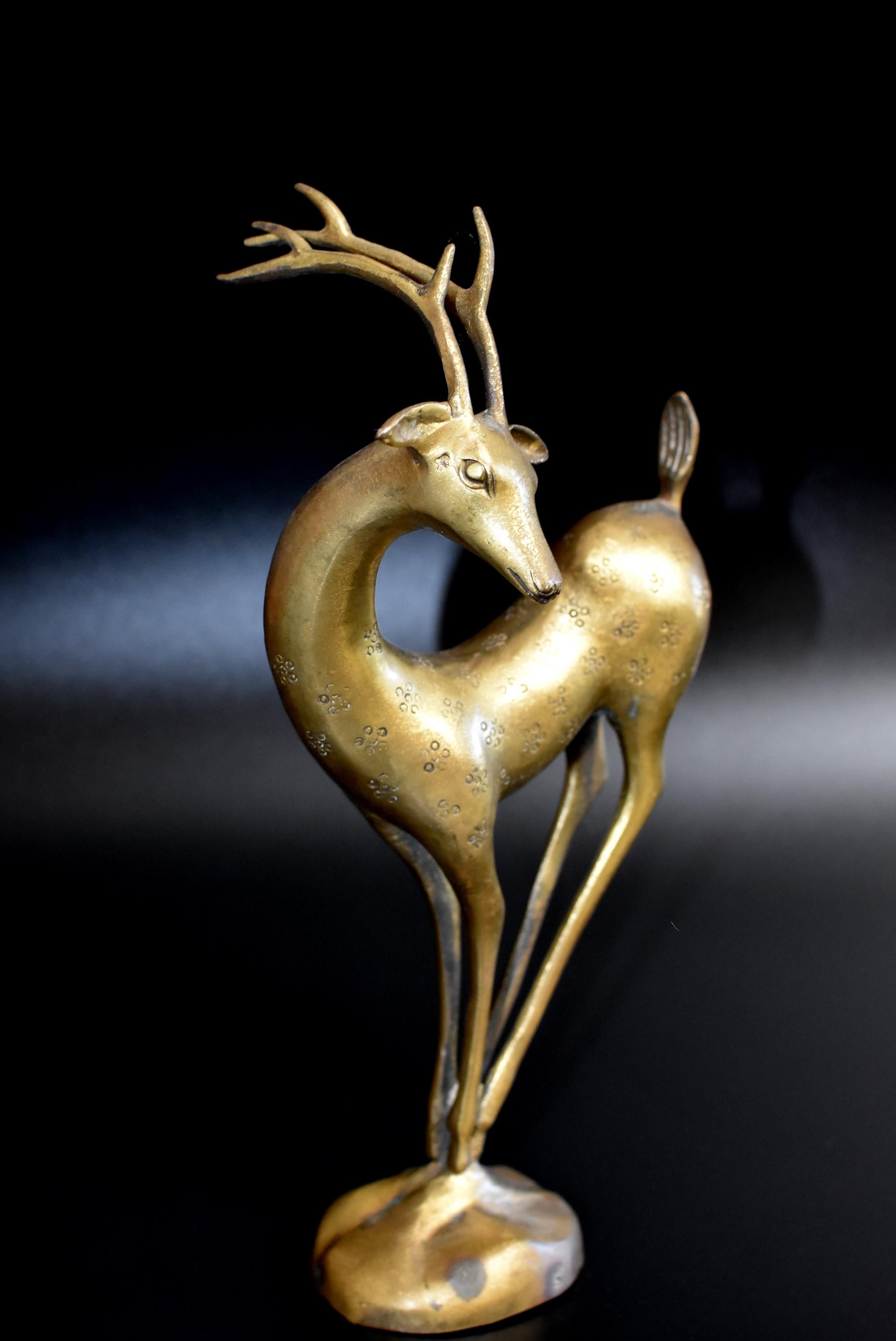 brass deer sculpture