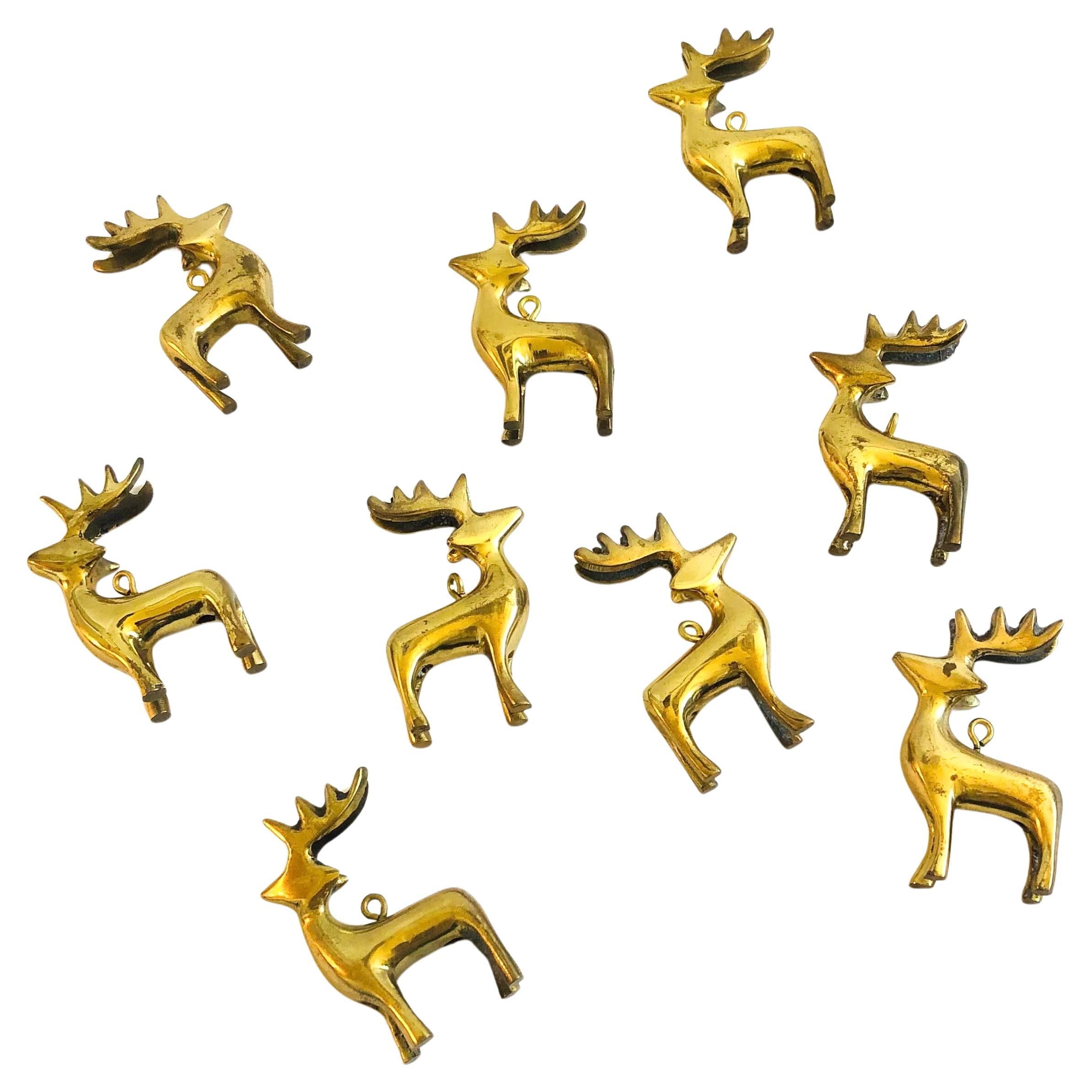 Messing-Hirschbaumschmuck - Satz von 9