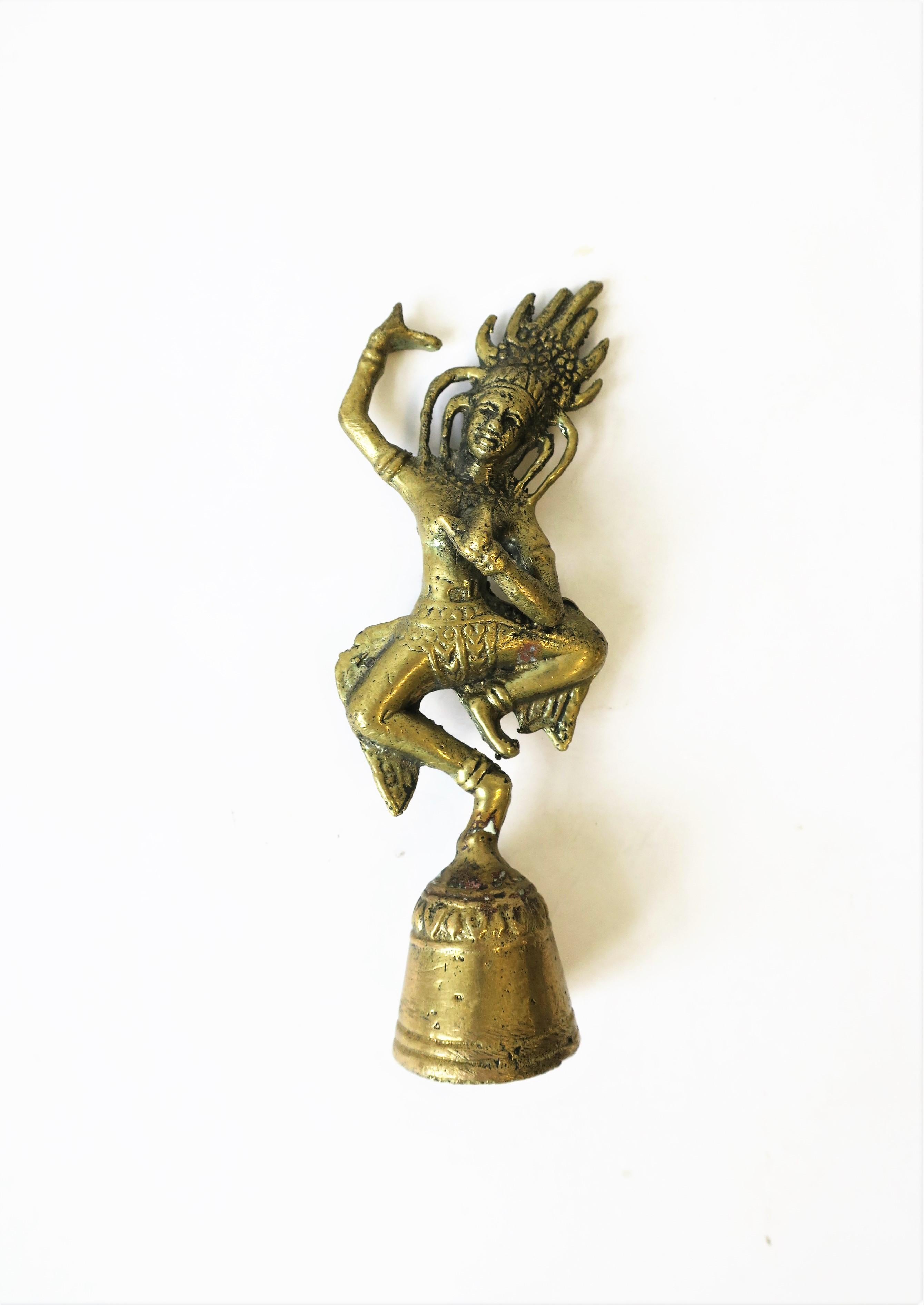 Brass Aspara Bell Sculpture In Good Condition For Sale In New York, NY