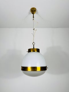 Brass Delta Grande chandelier by Sergio Mazza for Artemide, Italy, 1960s