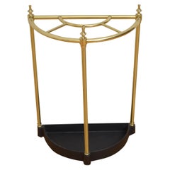 Vintage Brass Demi Lune Umbrella Stand