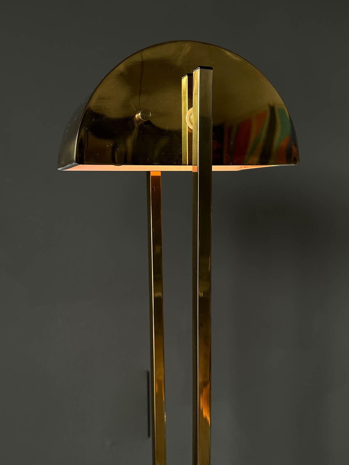 Mid-Century Modern Brass Demilune Floor Lamp by George Kovacs for Koch + Lowy, 1970