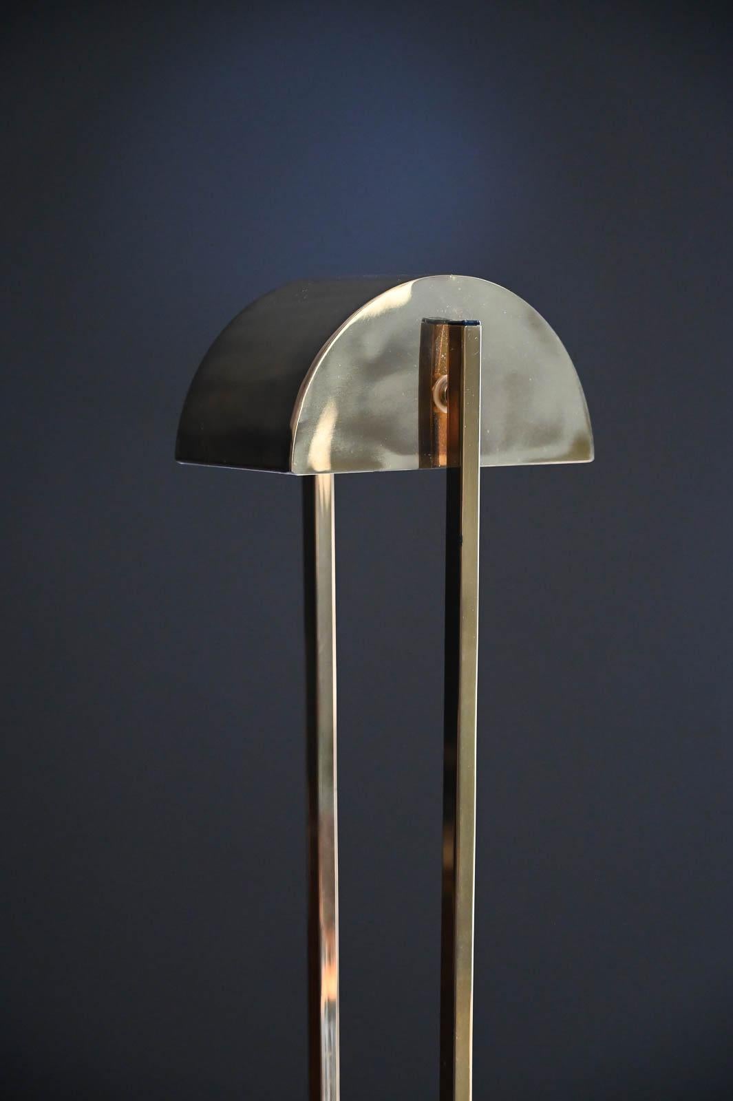Brass Demilune Floor Lamp by George Kovacs for Koch + Lowy, 1970 In Good Condition In Costa Mesa, CA