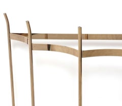 Brass Demilune Scalloped Console Table Base Mid Century Modern 1960s