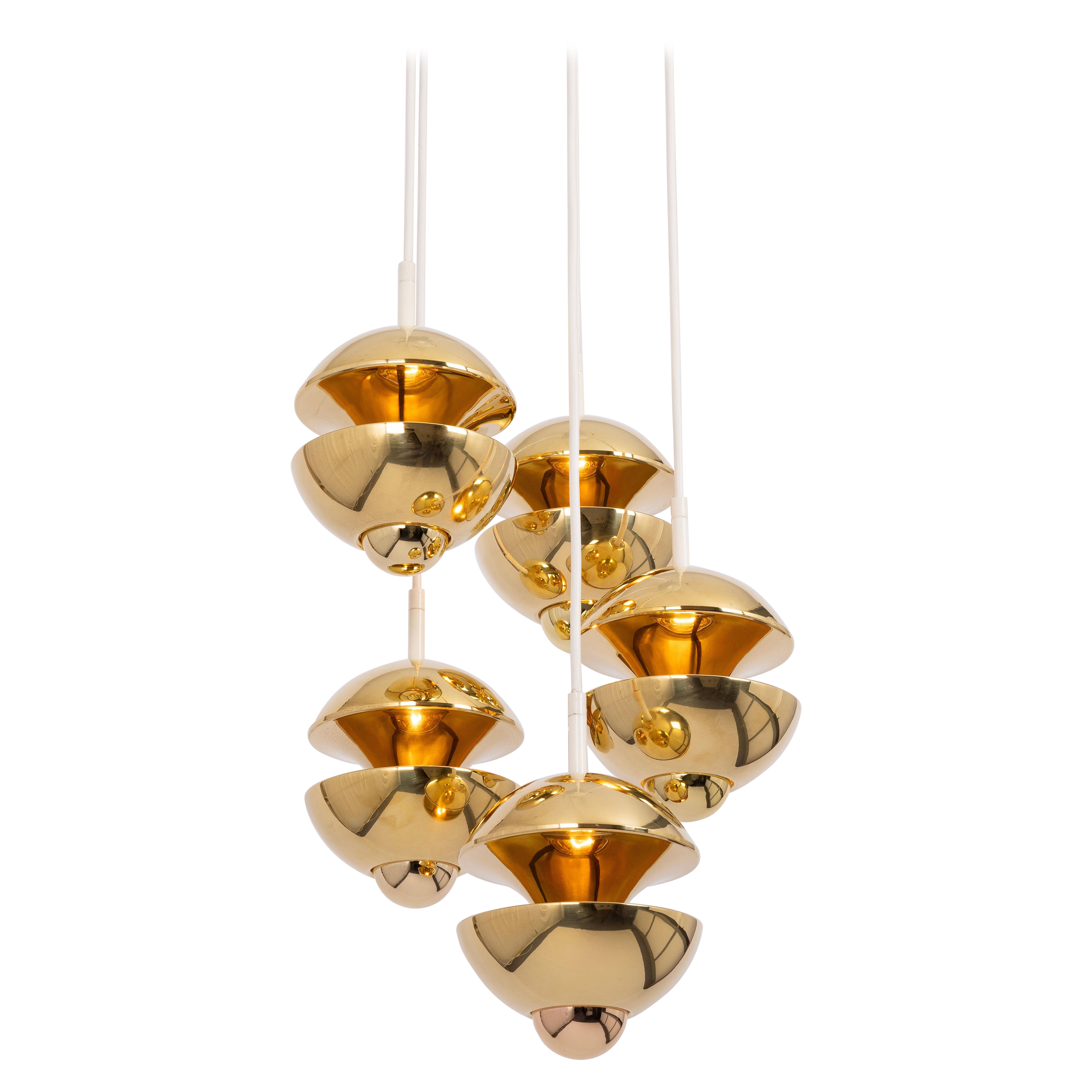 Ciondoli a cascata di design in ottone di Kaiser, Germania, anni '70 in vendita