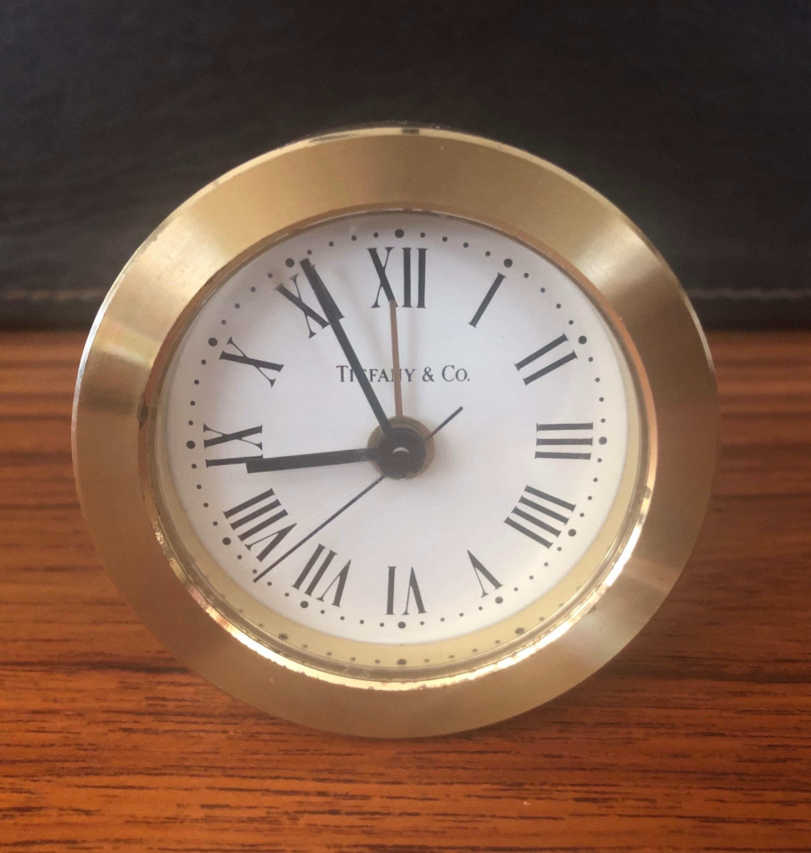 tiffany & co brass desk clock