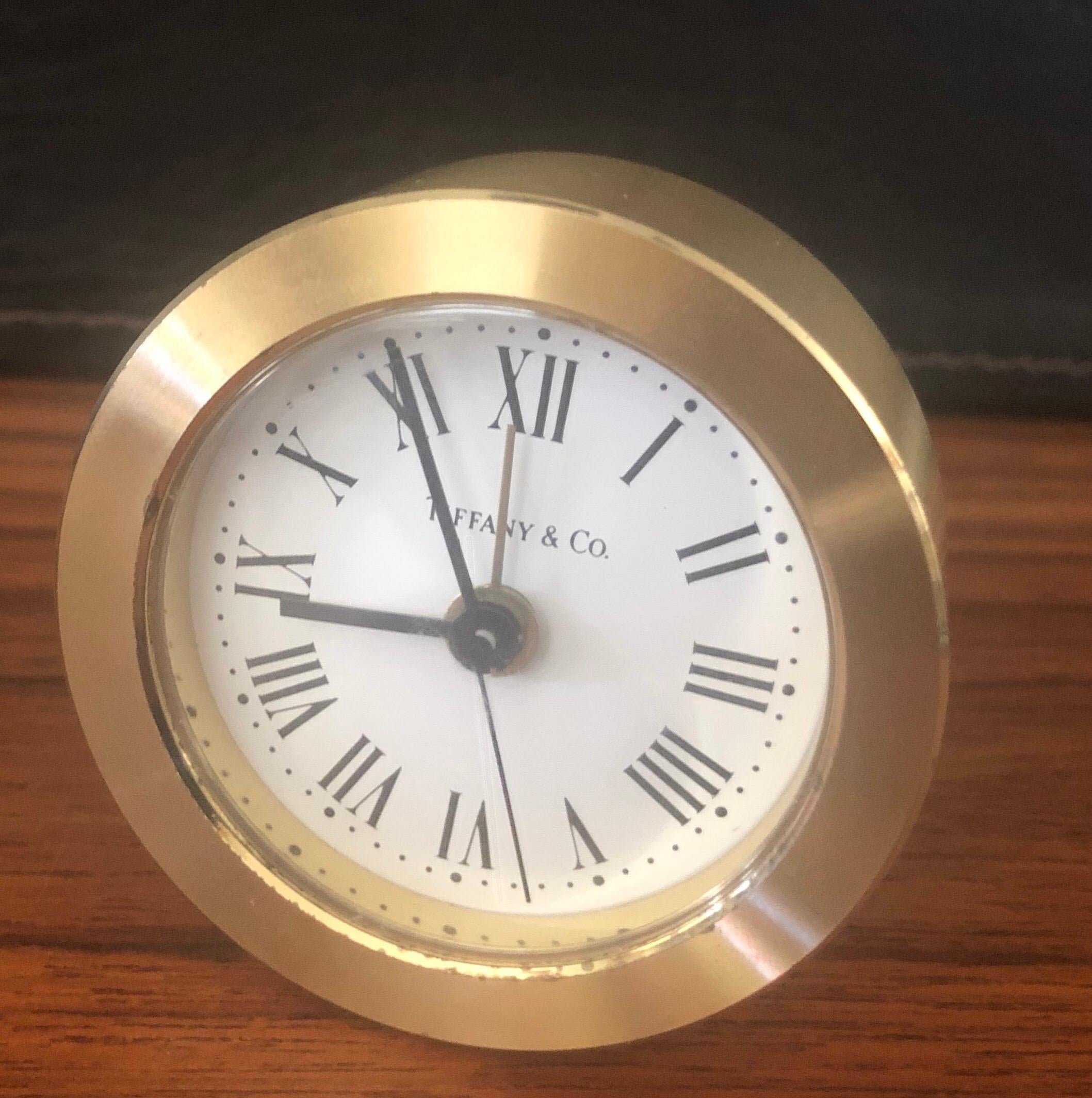 tiffany & co brass desk clock