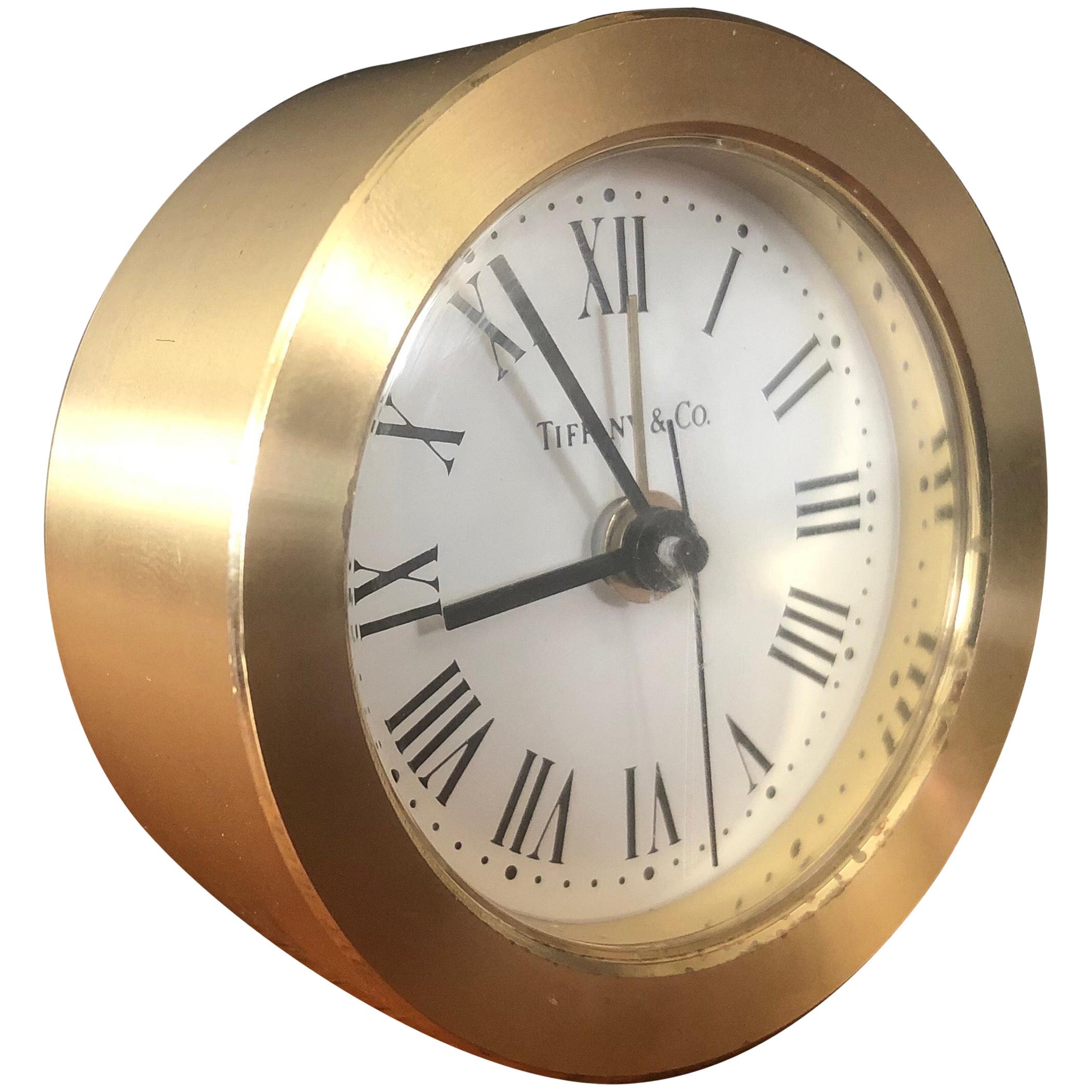 Brass Desk Alarm Clock by Tiffany & Co.