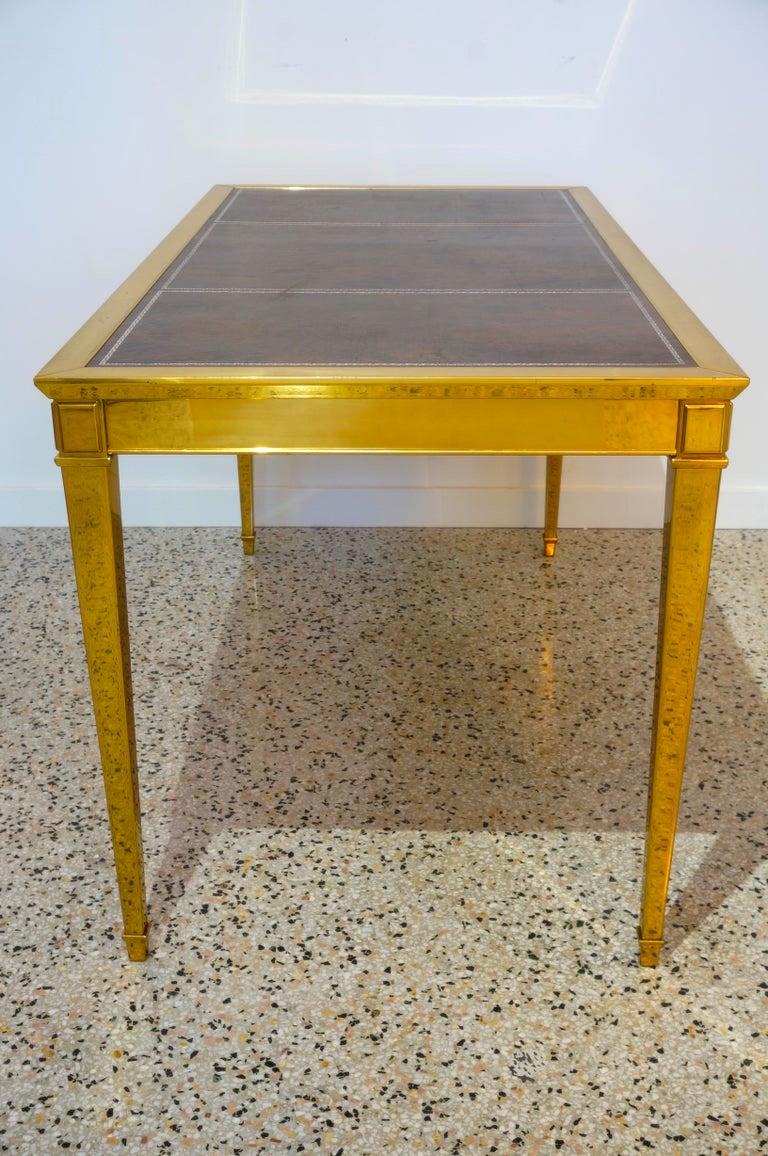 Regency Brass Desk Attributed to Maison Jansen  For Sale